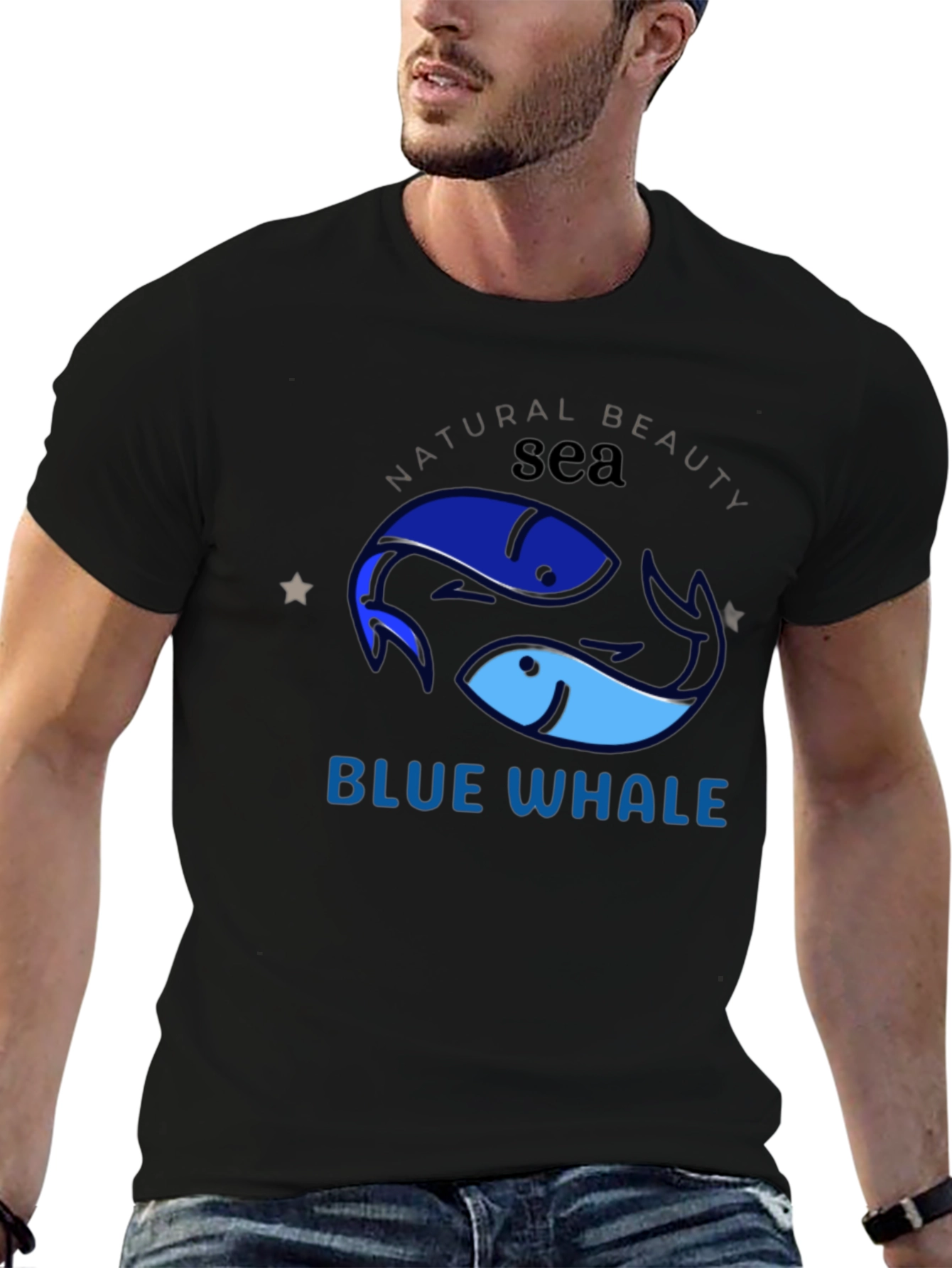 Blue Whale Sea Graphic T-Shirt
