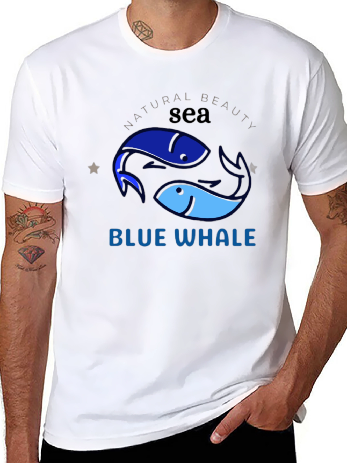 Blue Whale Sea Graphic T-Shirt