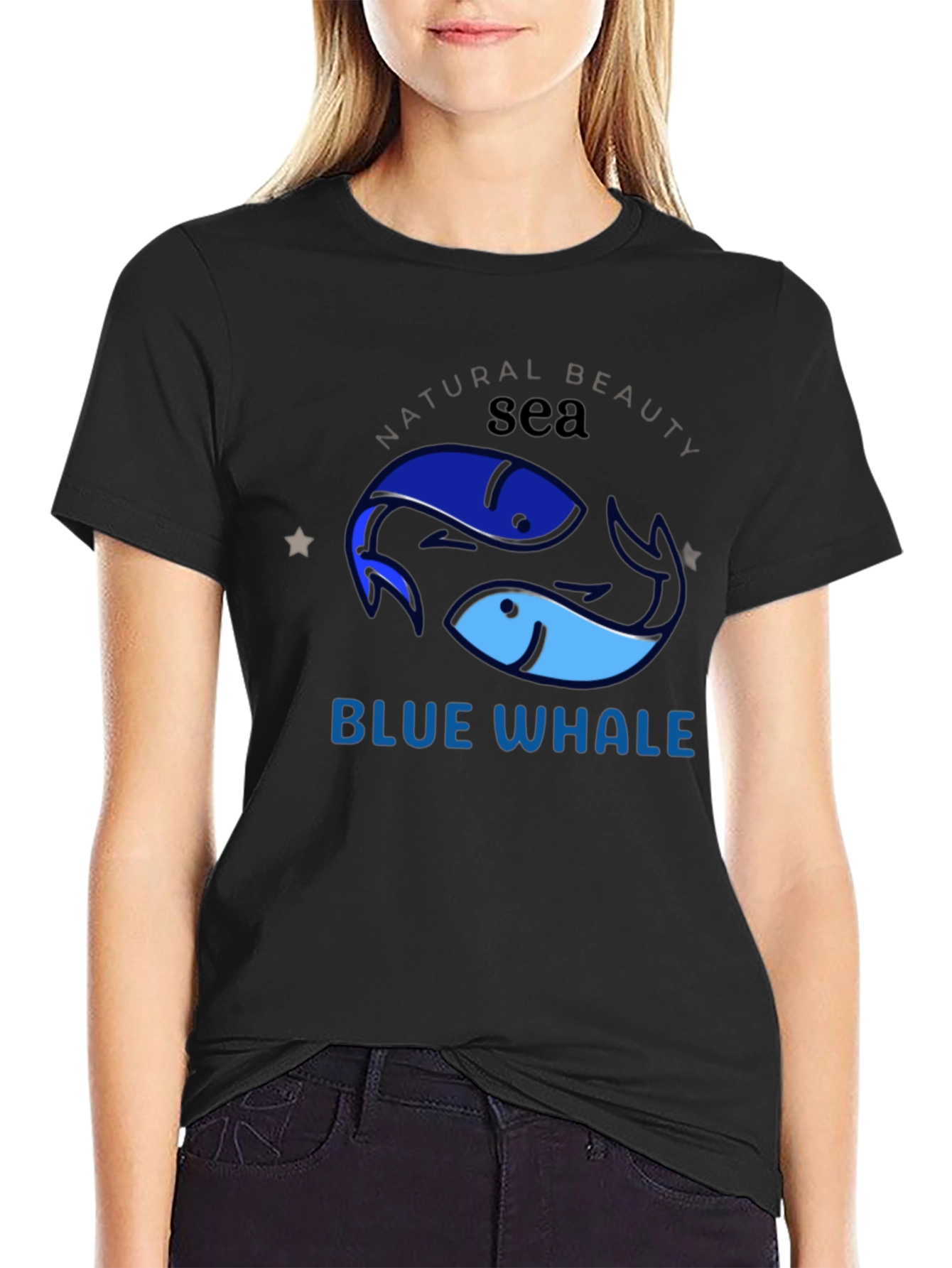 Blue Whale Sea Graphic T-Shirt