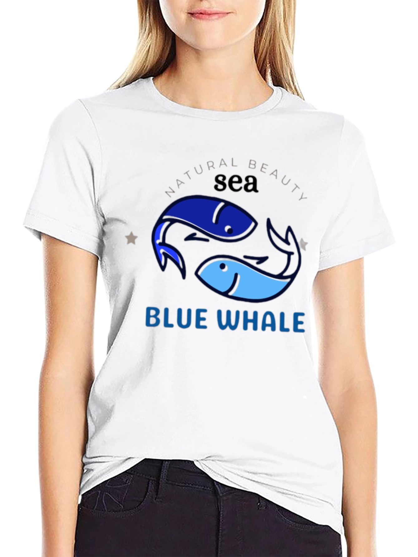 Blue Whale Sea Graphic T-Shirt