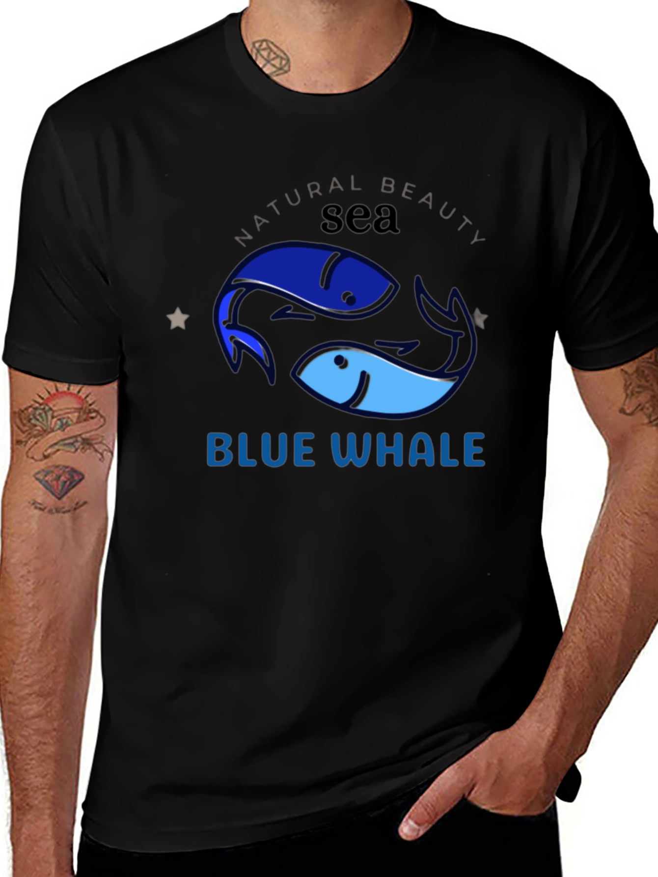 Blue Whale Sea Graphic T-Shirt