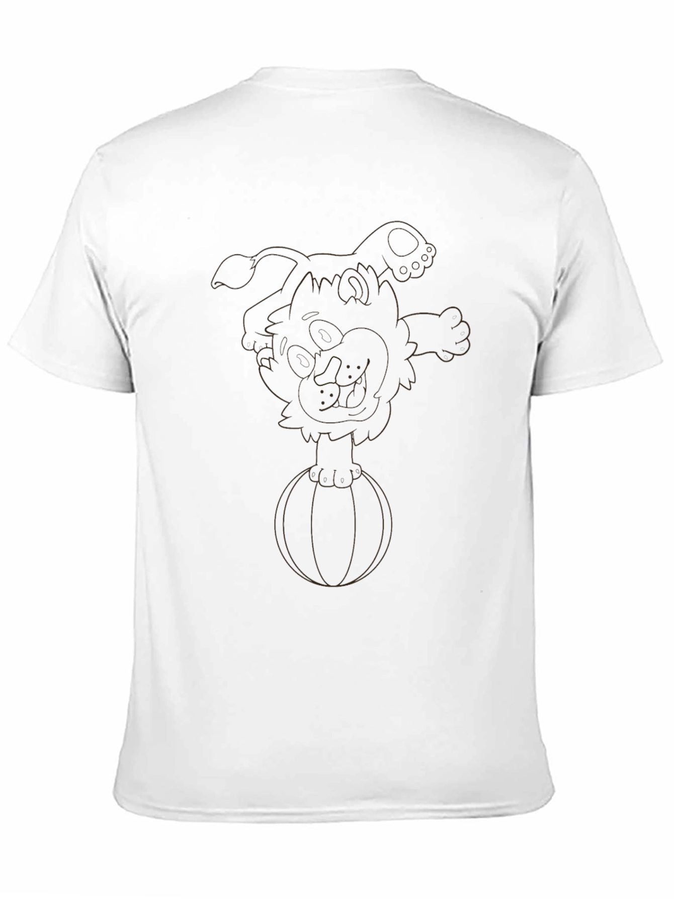 Black T-Shirt with Cartoon Dog on Ball Design