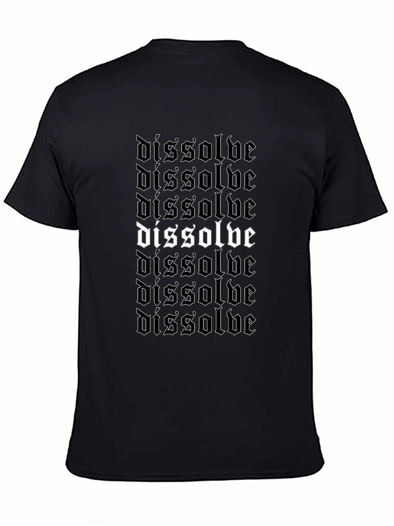 Dissolve Gothic Text Black Graphic T-Shirt