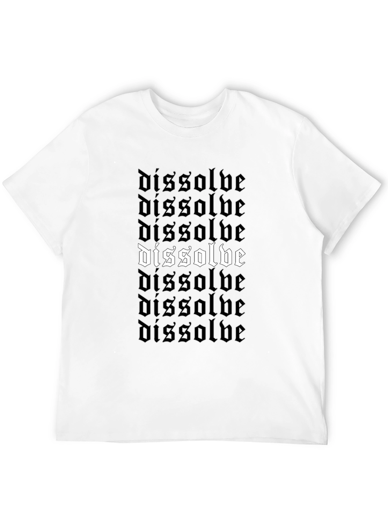 Dissolve Gothic Text Black Graphic T-Shirt