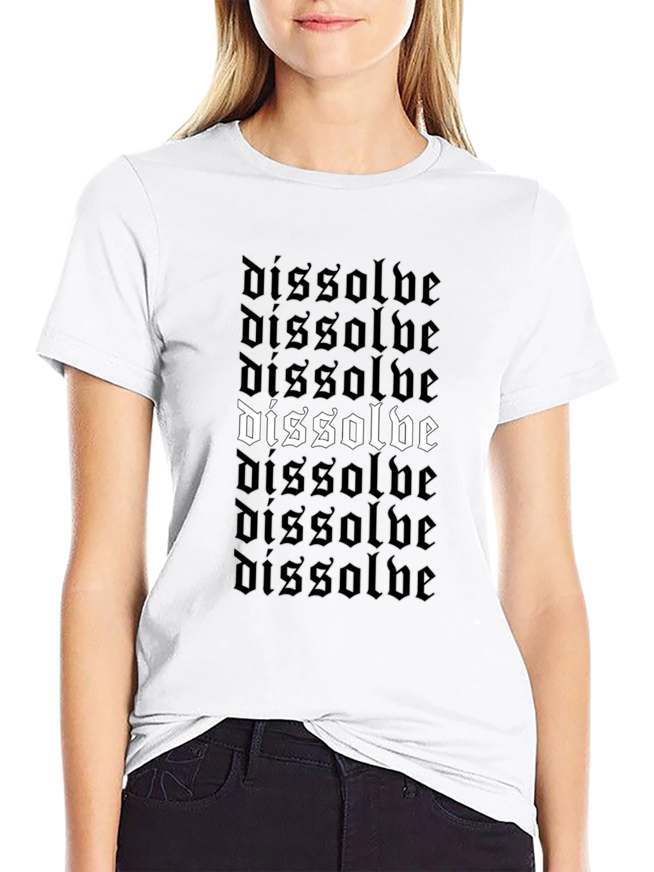 Dissolve Gothic Text Black Graphic T-Shirt