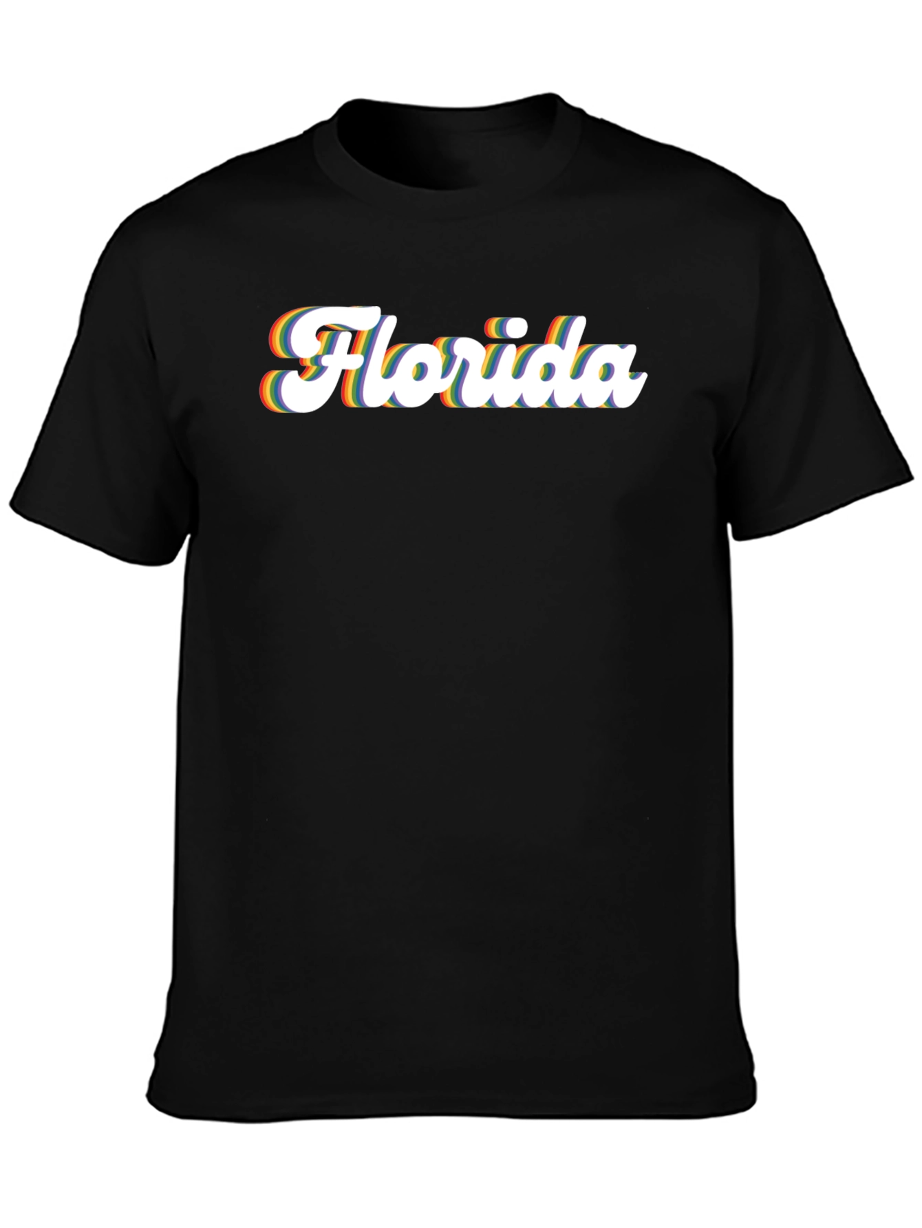 Florida Pride T-Shirt - Retro Rainbow Text Design
