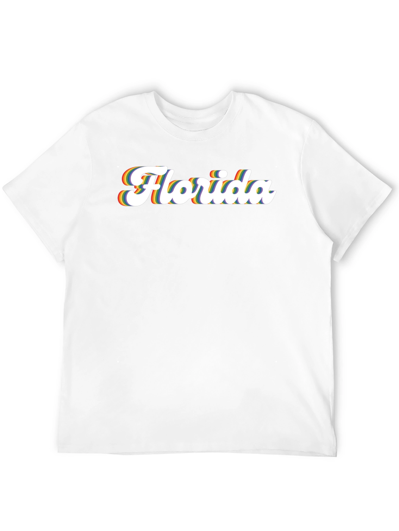 Florida Pride T-Shirt - Retro Rainbow Text Design