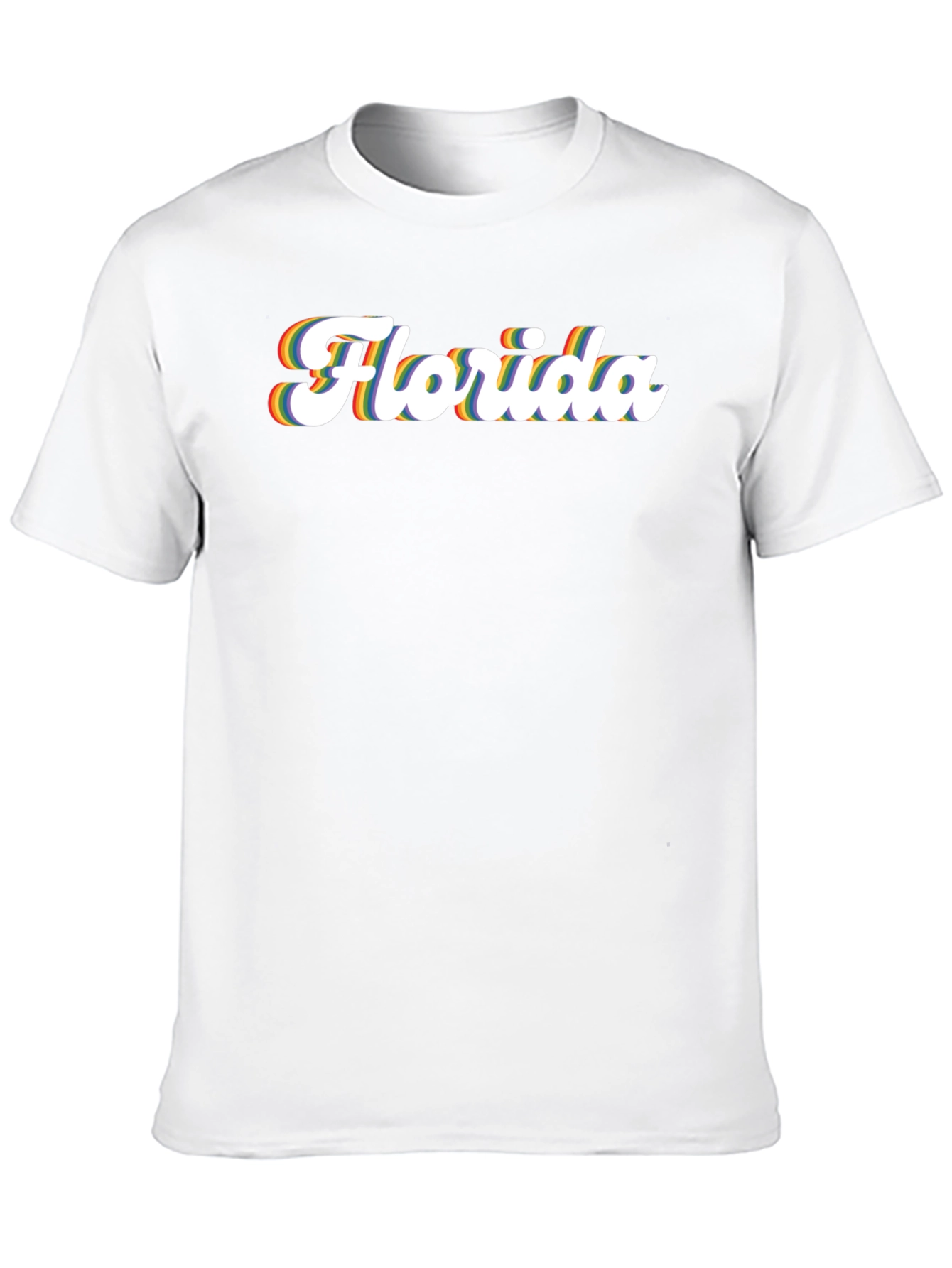 Florida Pride T-Shirt - Retro Rainbow Text Design