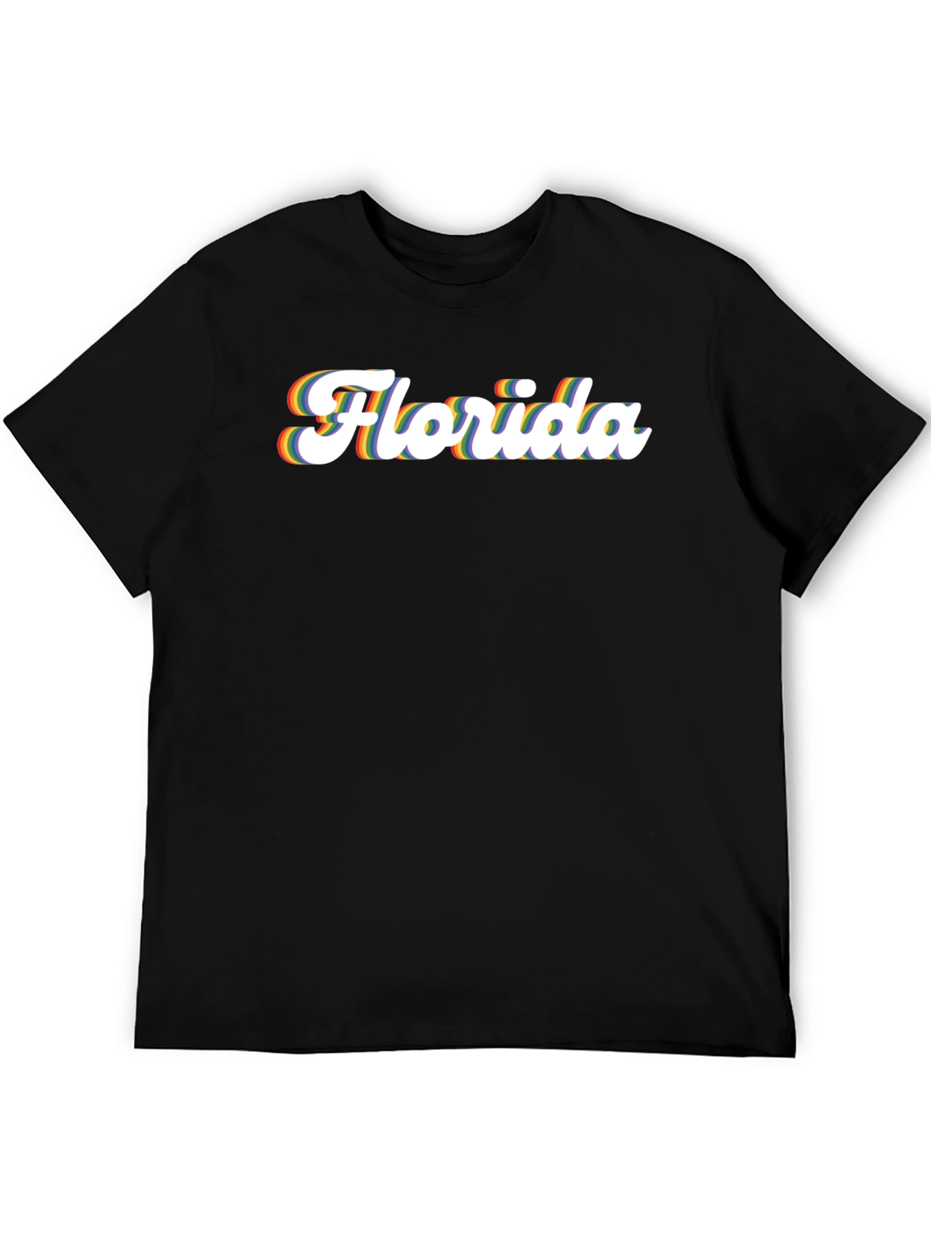 Florida Pride T-Shirt - Retro Rainbow Text Design