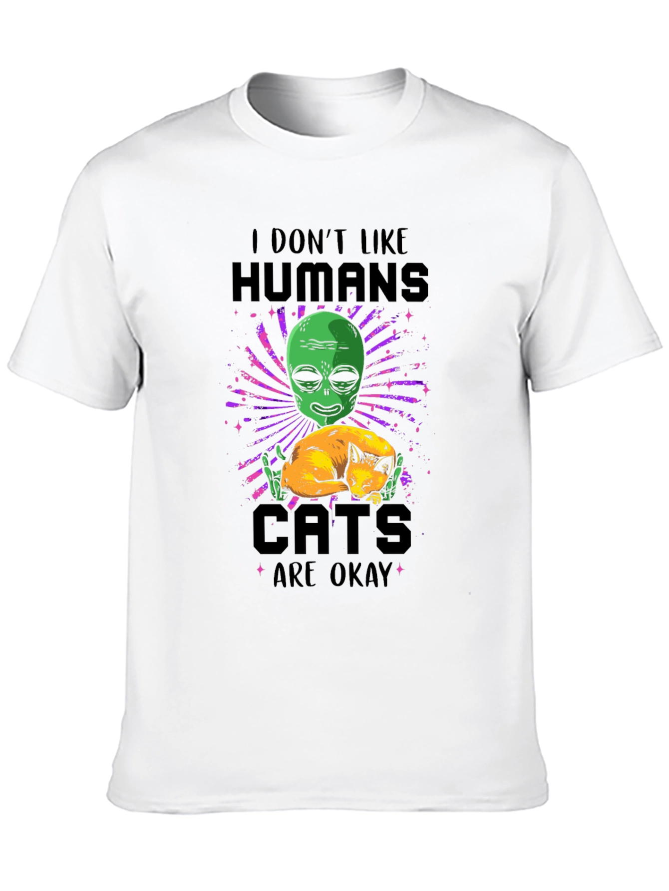 I Dont Like Humans Alien Cats T-Shirt