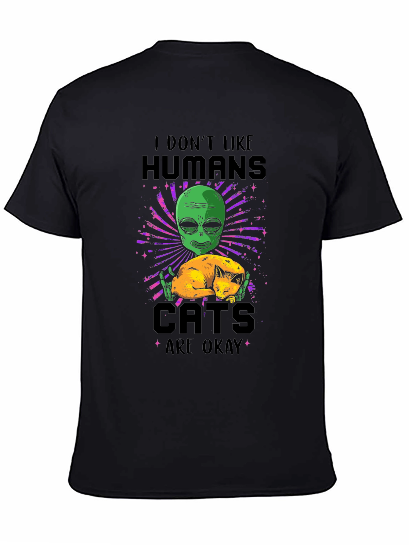 I Dont Like Humans Alien Cats T-Shirt