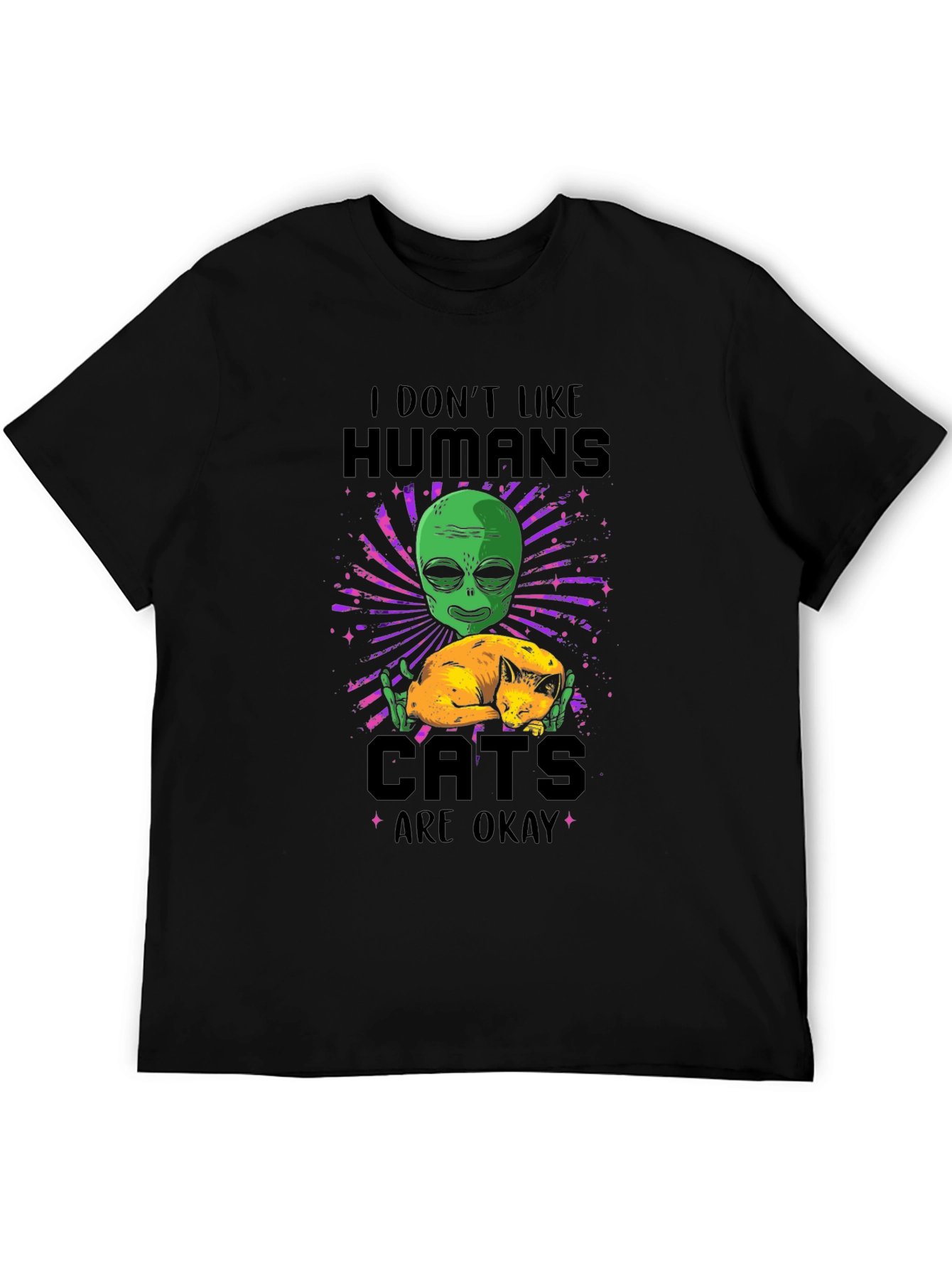 I Dont Like Humans Alien Cats T-Shirt