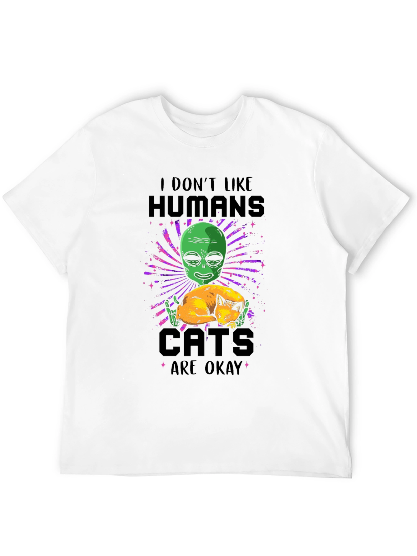 I Dont Like Humans Alien Cats T-Shirt