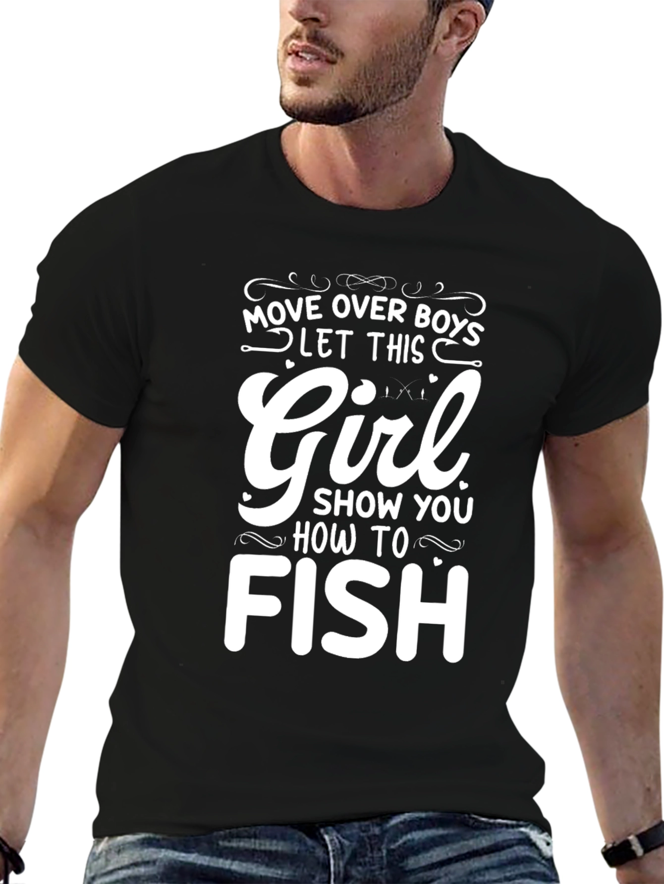 Move Over Boys Girl Fishing T-Shirt