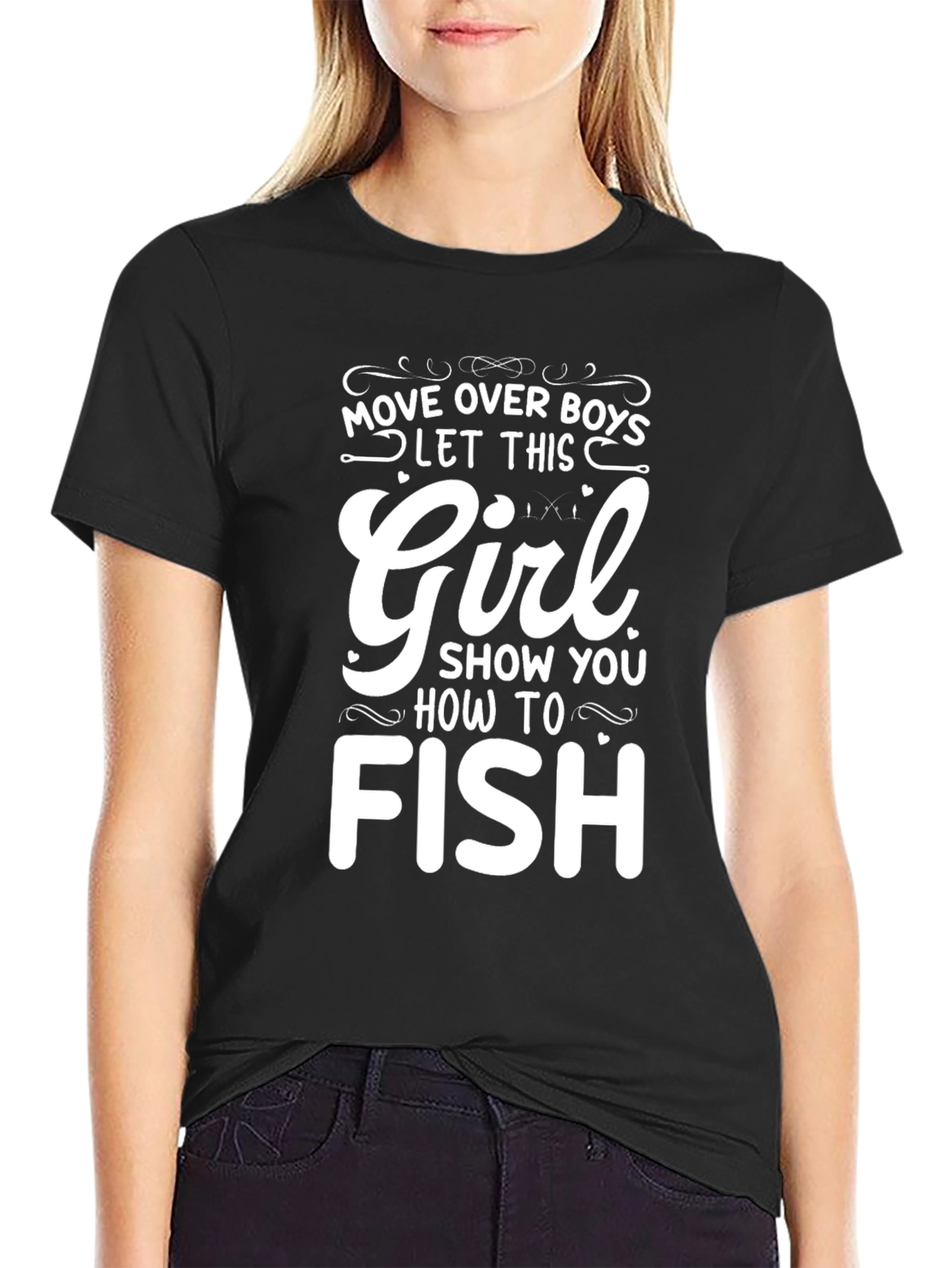 Move Over Boys Girl Fishing T-Shirt