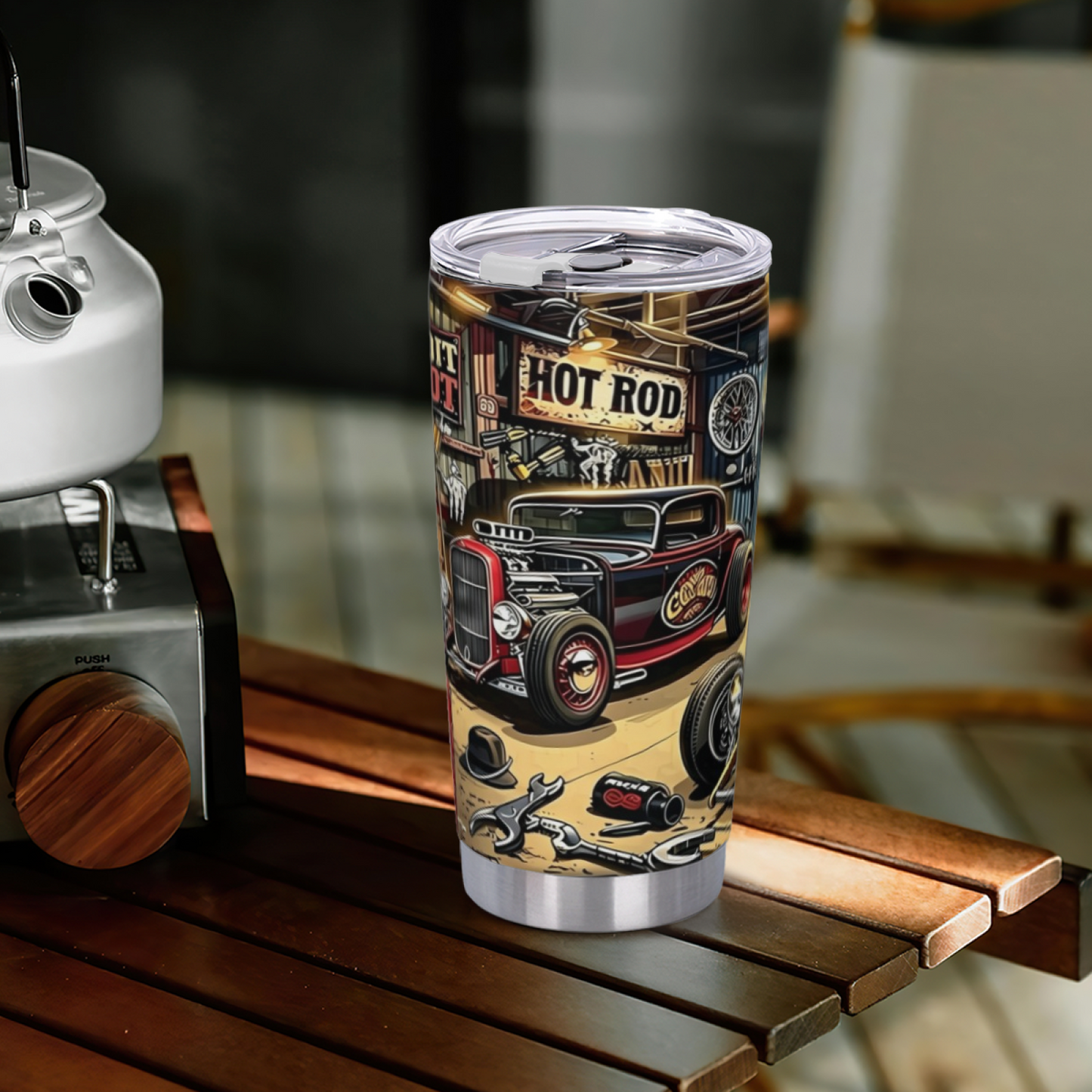 Retro Hot Rod Vintage Garage Workshop Car Lover Tumbler