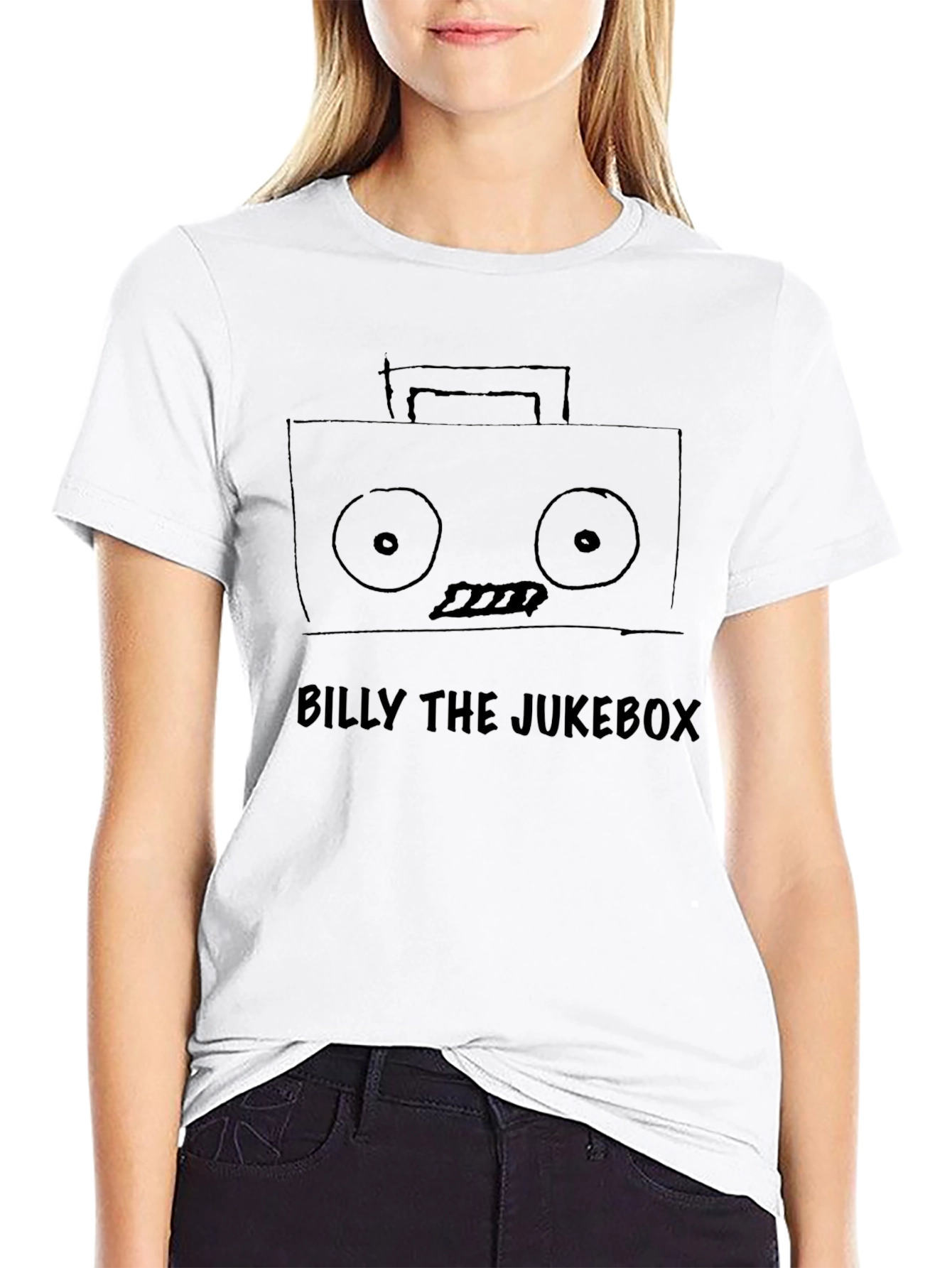 Billy The Jukebox Mens Black Graphic T-Shirt