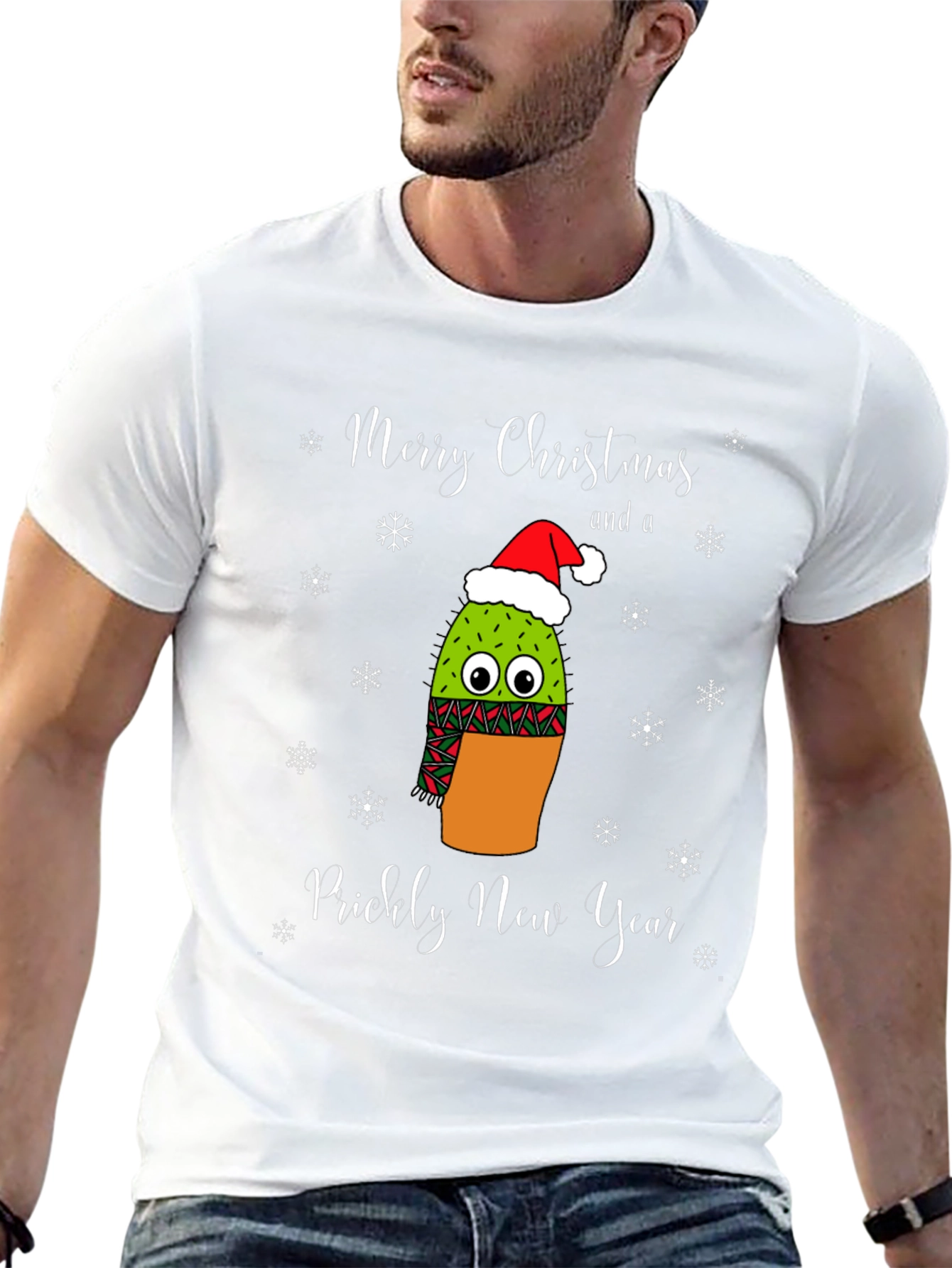 Prickly New Year Christmas Cactus T-Shirt