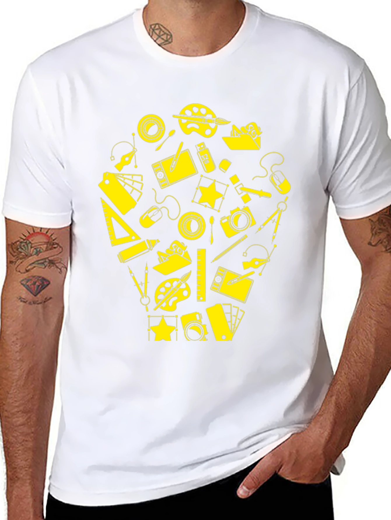 Creative Design Black T-Shirt
