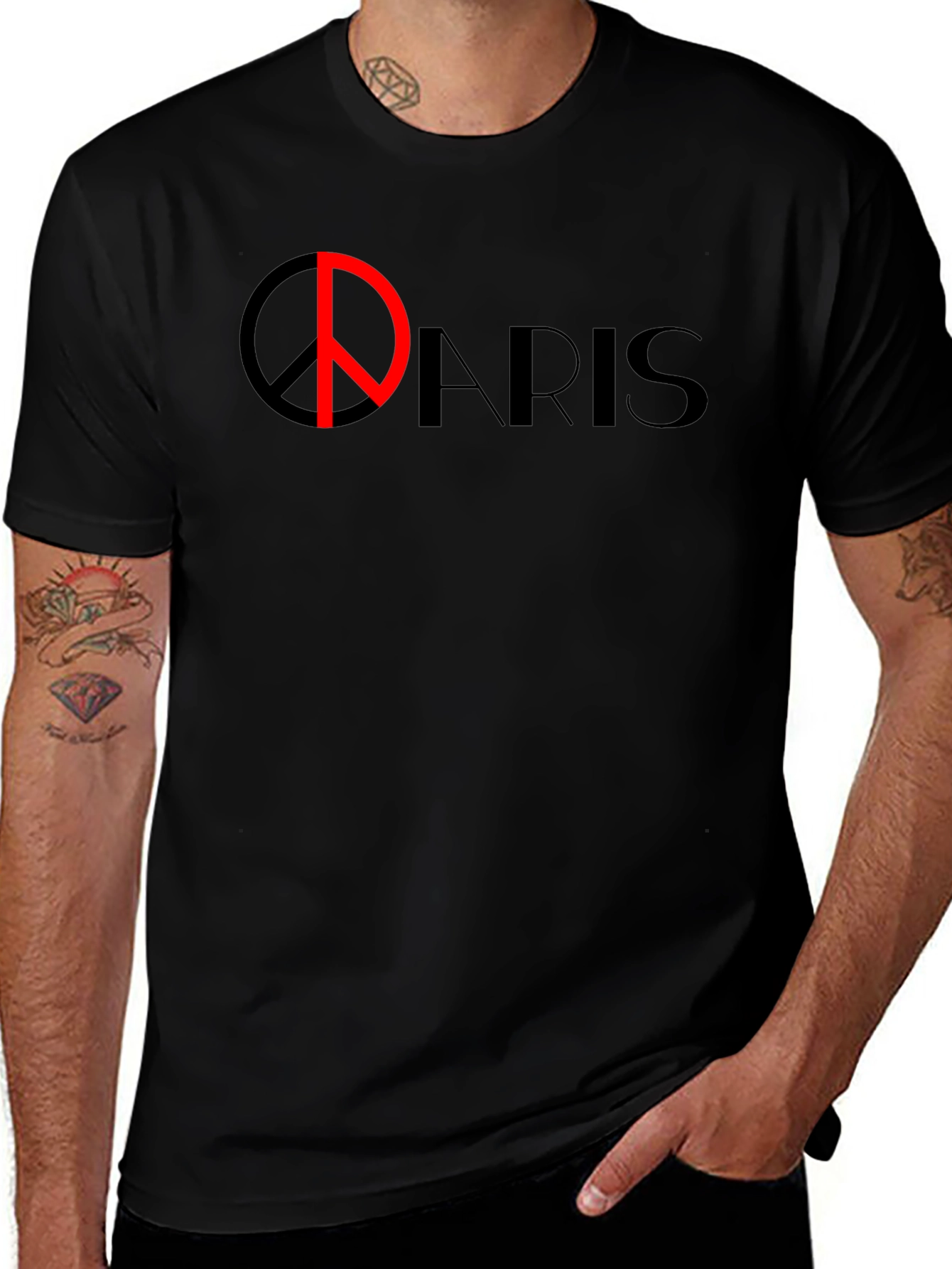 Paris Peace Symbol Graphic T-Shirt - Modern Urban Style
