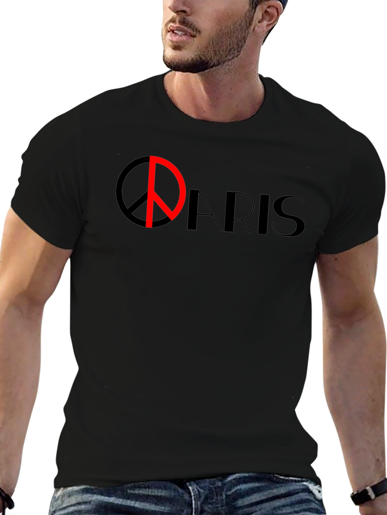 Paris Peace Symbol Graphic T-Shirt - Modern Urban Style