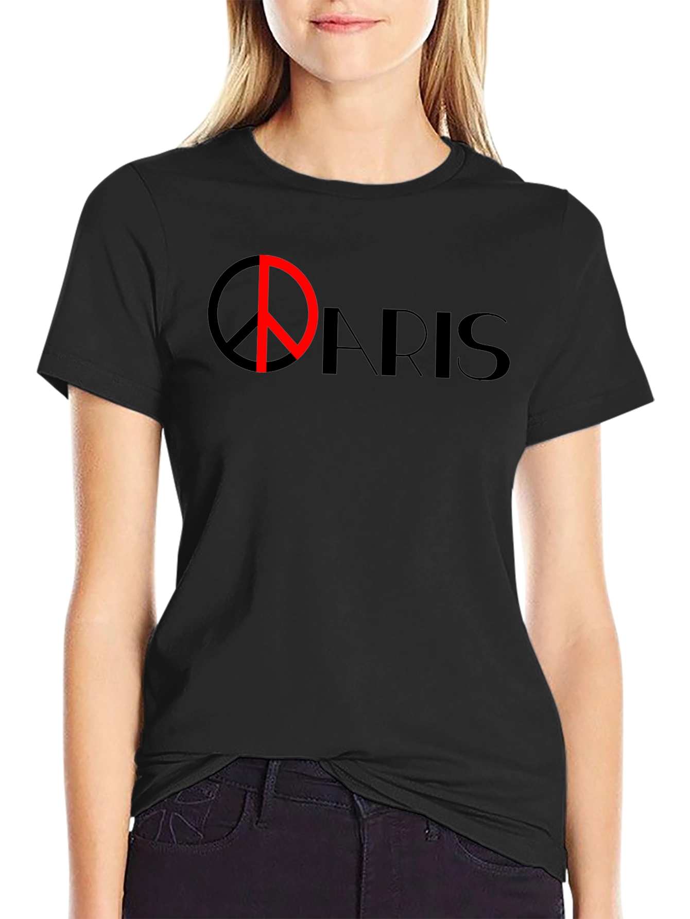 Paris Peace Symbol Graphic T-Shirt - Modern Urban Style