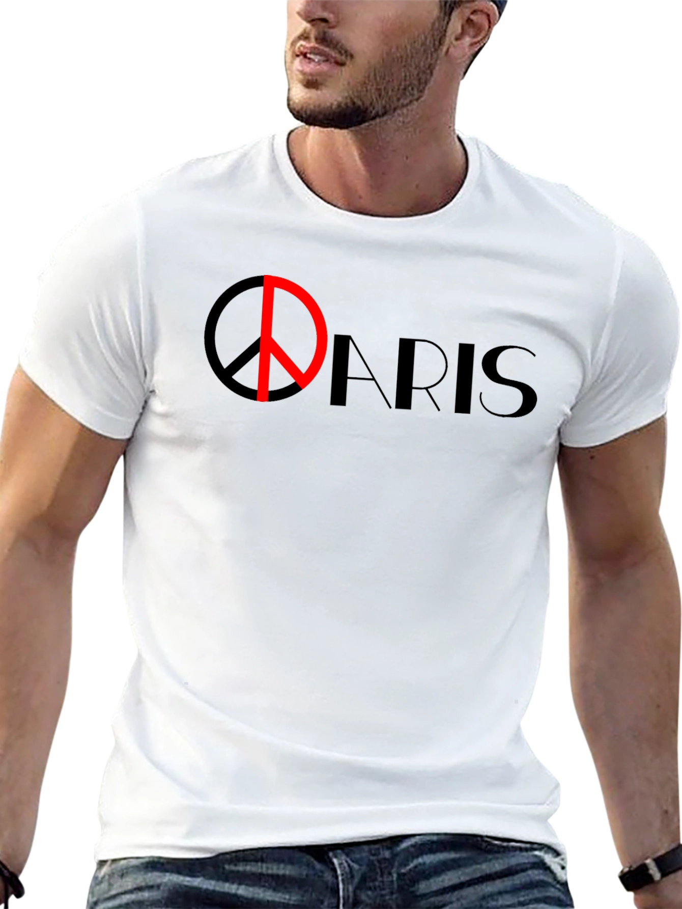 Paris Peace Symbol Graphic T-Shirt - Modern Urban Style