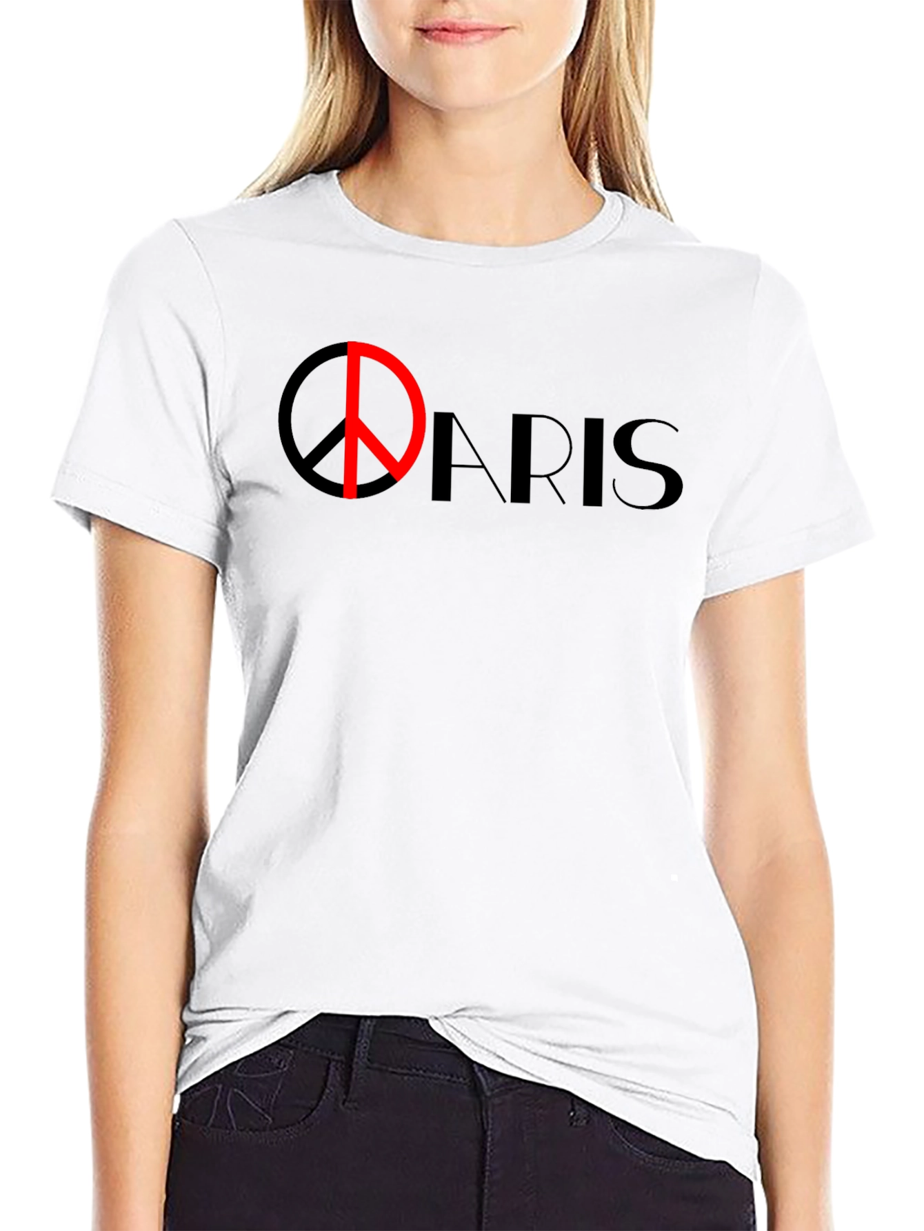 Paris Peace Symbol Graphic T-Shirt - Modern Urban Style