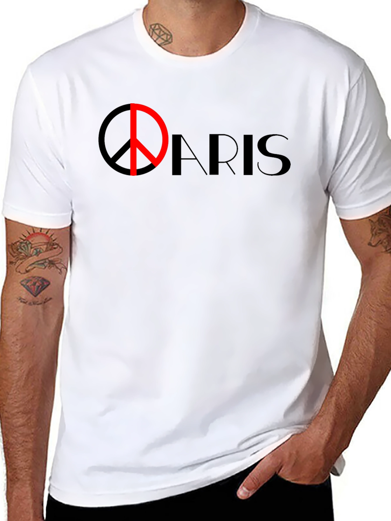 Paris Peace Symbol Graphic T-Shirt - Modern Urban Style