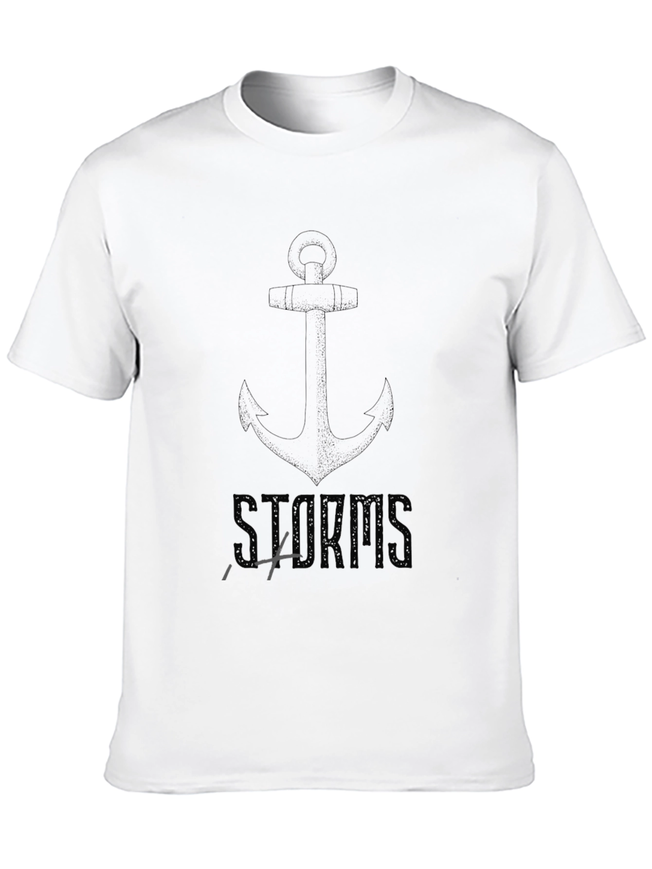 Storms Anchor Graphic Print Black T-Shirt