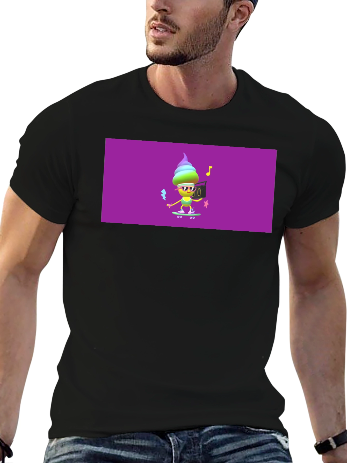 Cool Ice Cream Skateboarder Graphic Tee