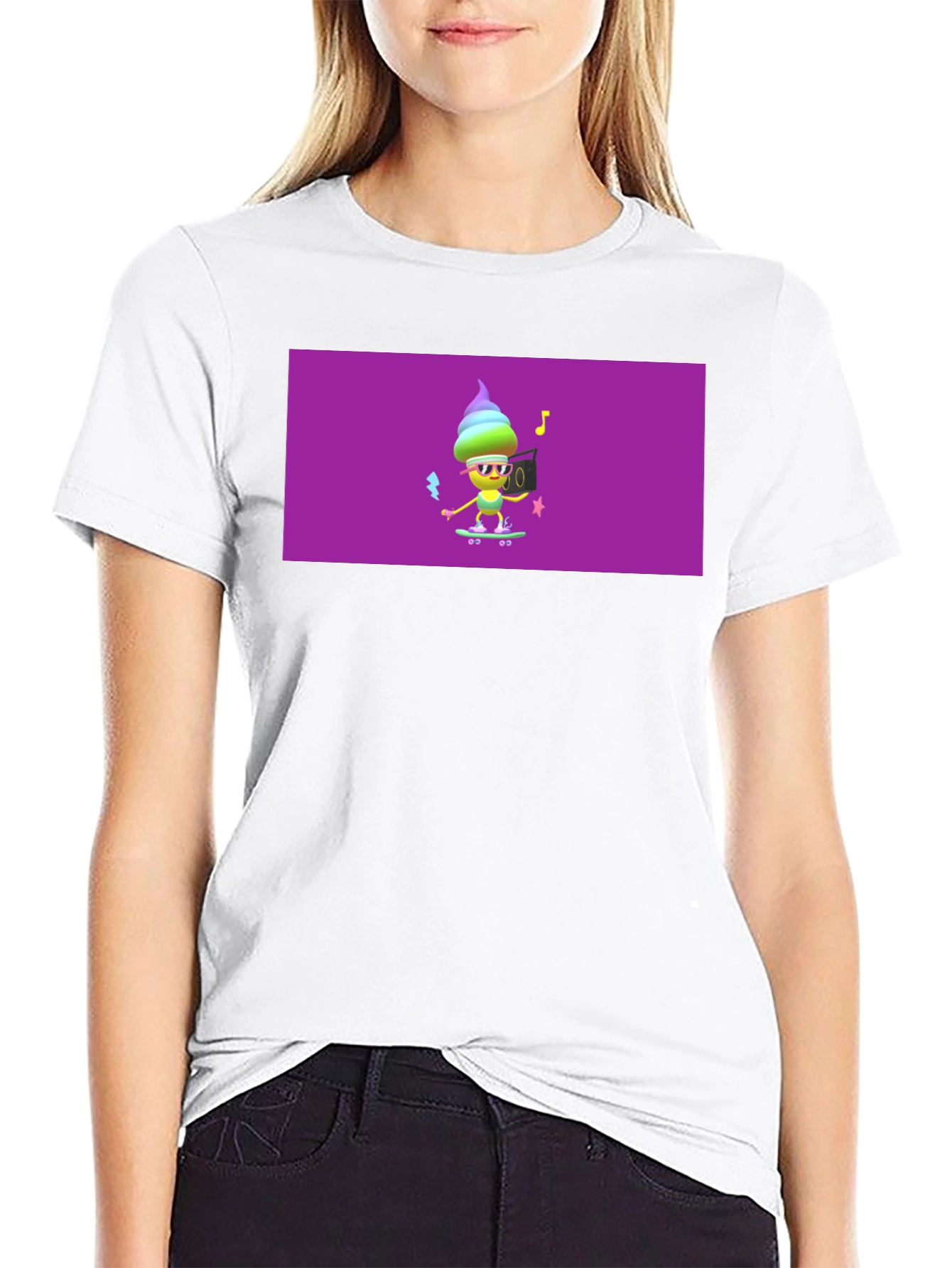 Cool Ice Cream Skateboarder Graphic Tee