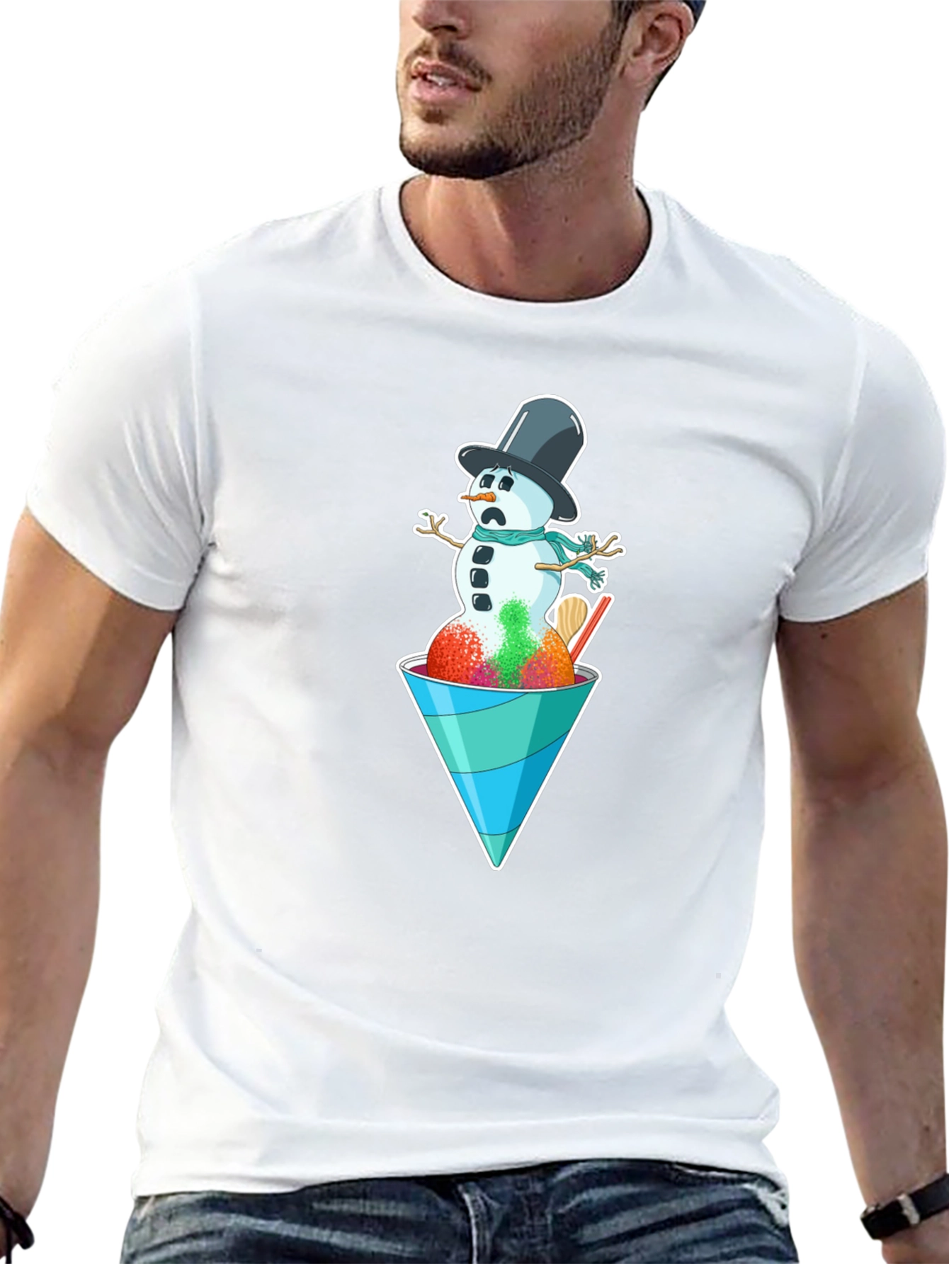 Snowman Shaved Ice Graphic Tee