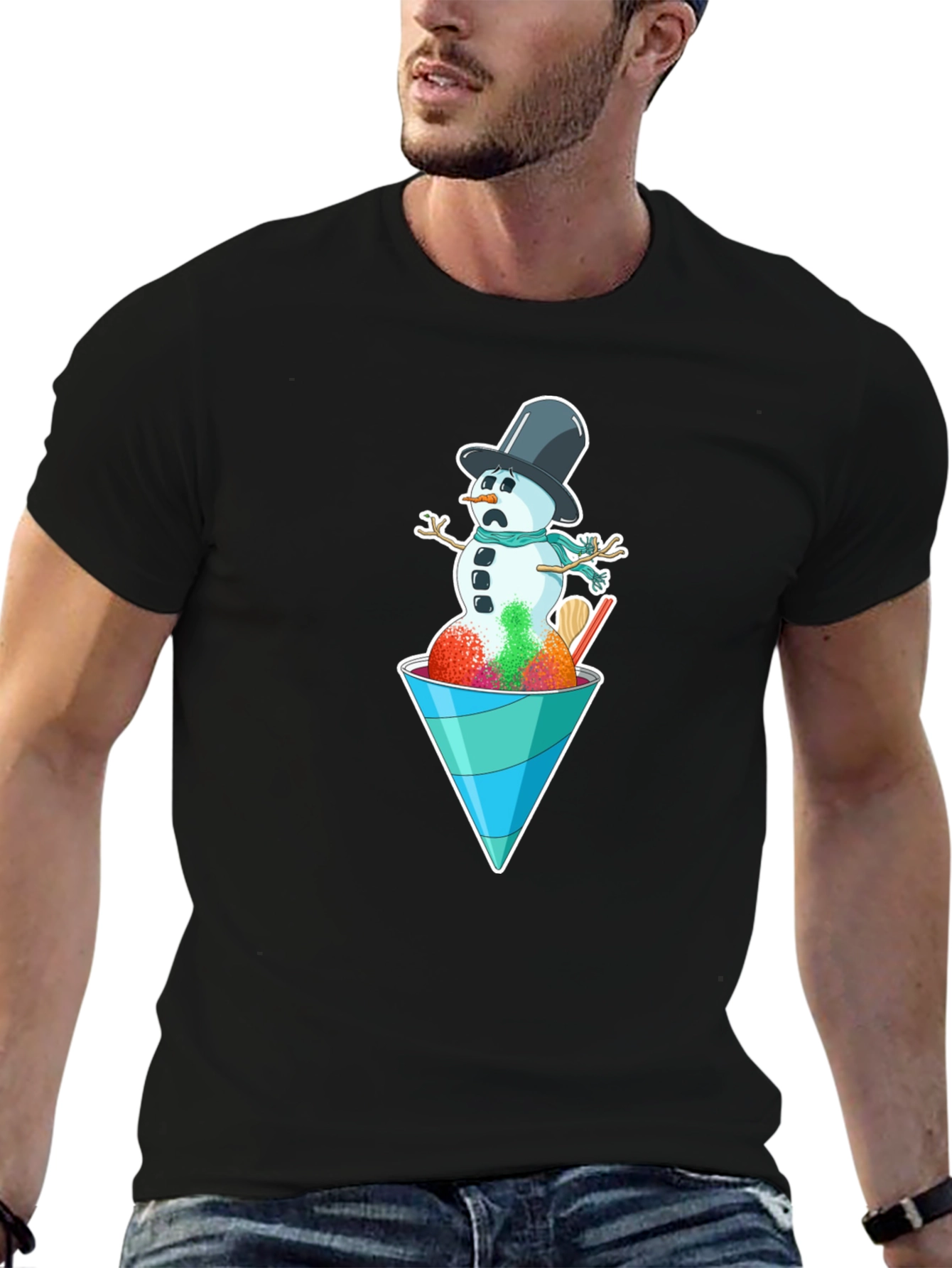 Snowman Shaved Ice Graphic Tee