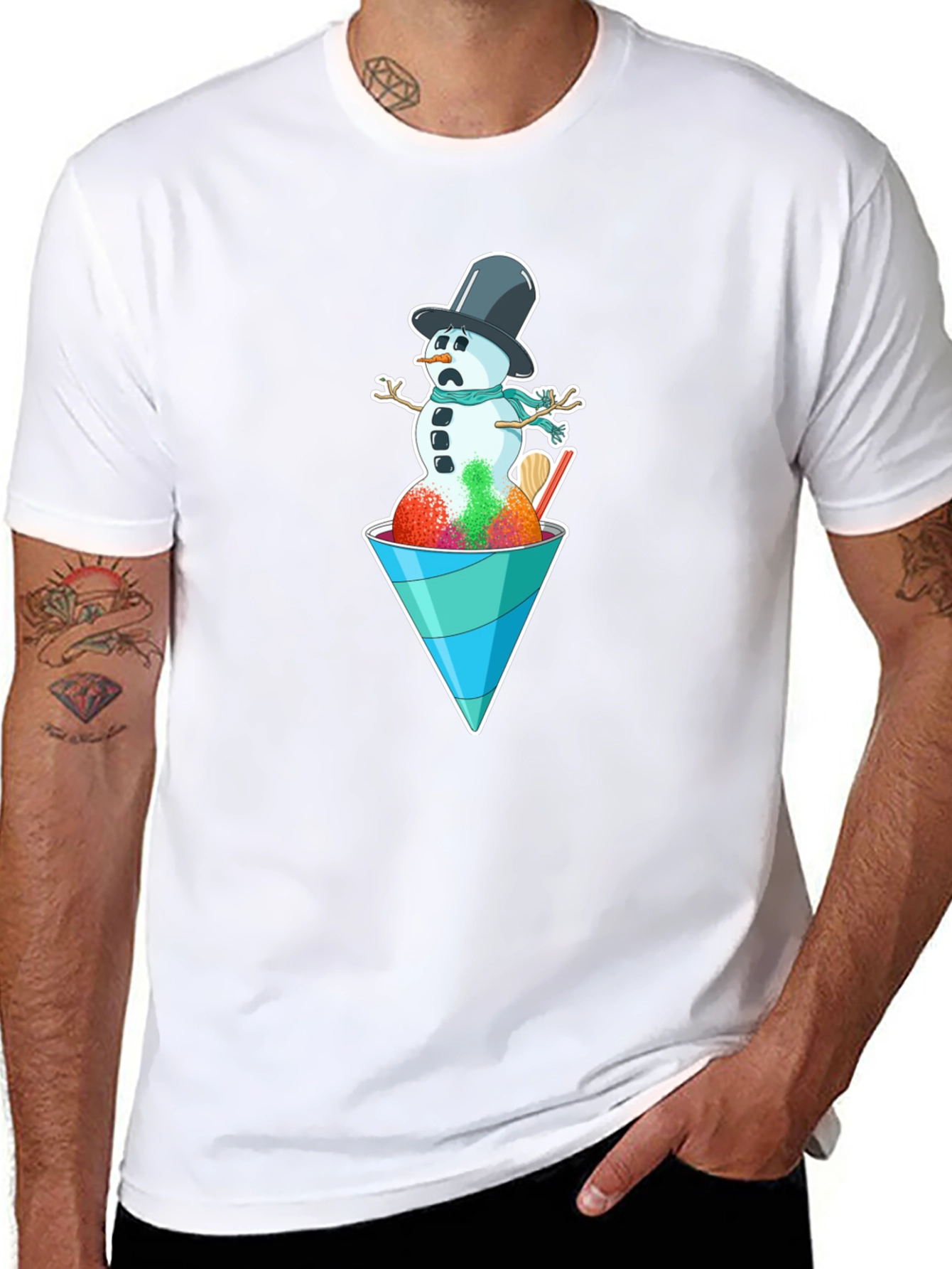 Snowman Shaved Ice Graphic Tee