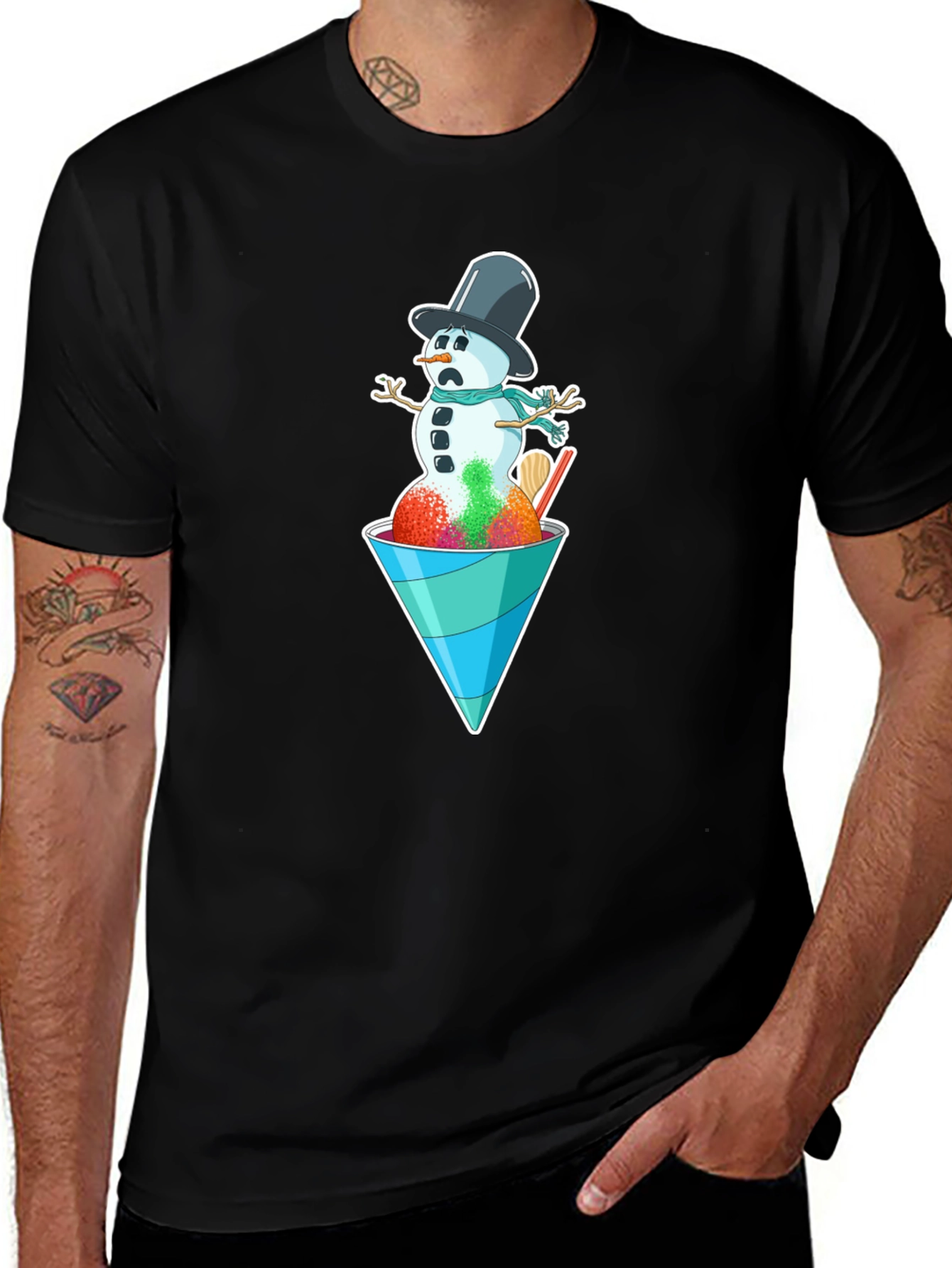 Snowman Shaved Ice Graphic Tee