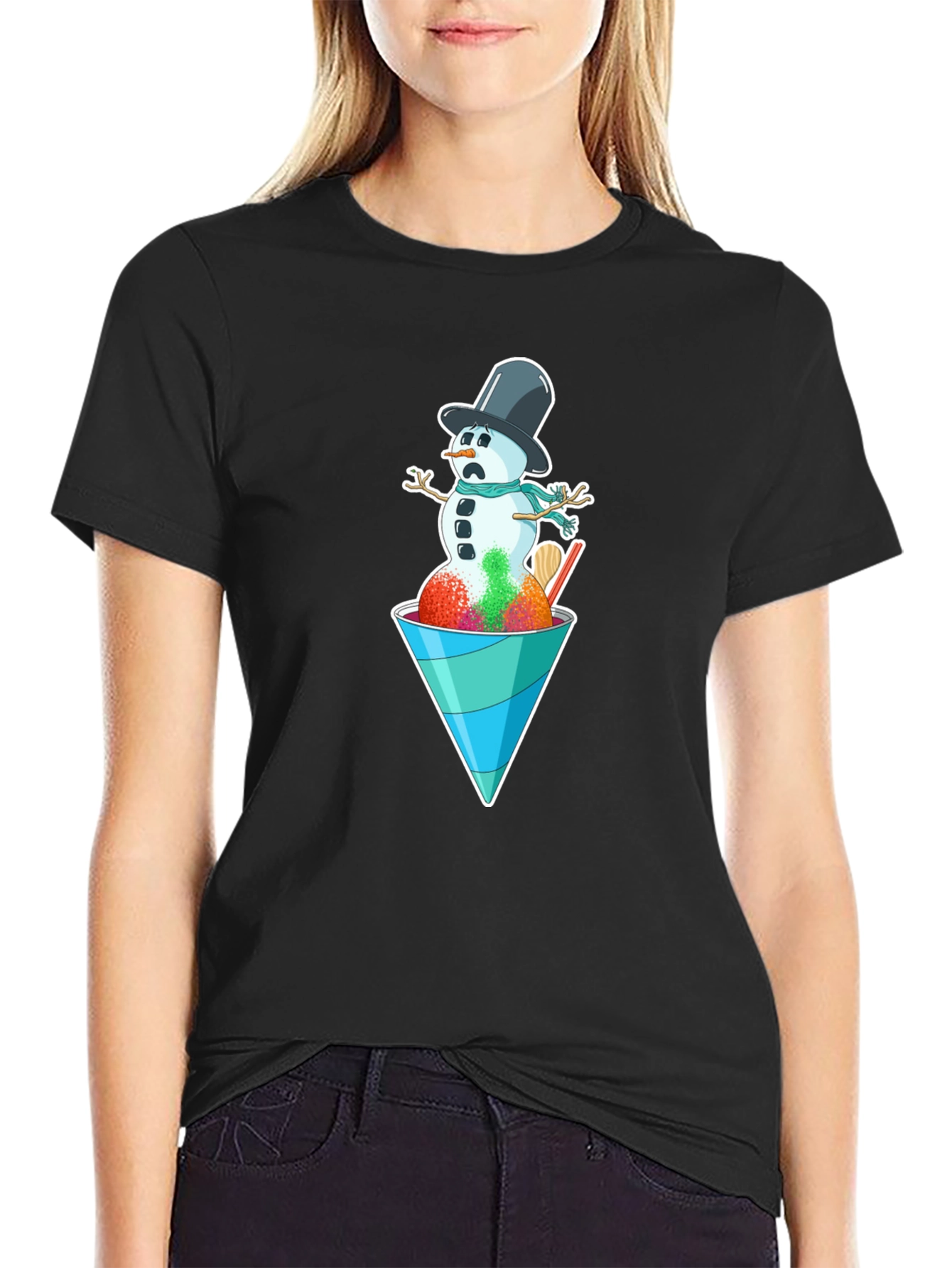 Snowman Shaved Ice Graphic Tee