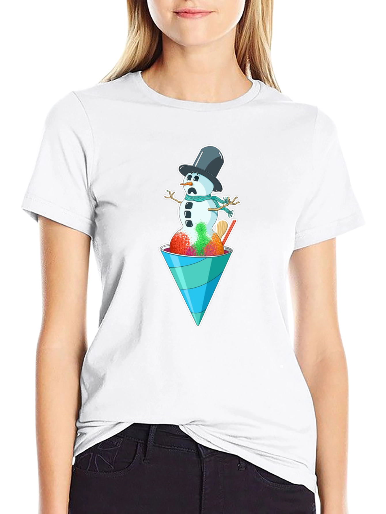 Snowman Shaved Ice Graphic Tee
