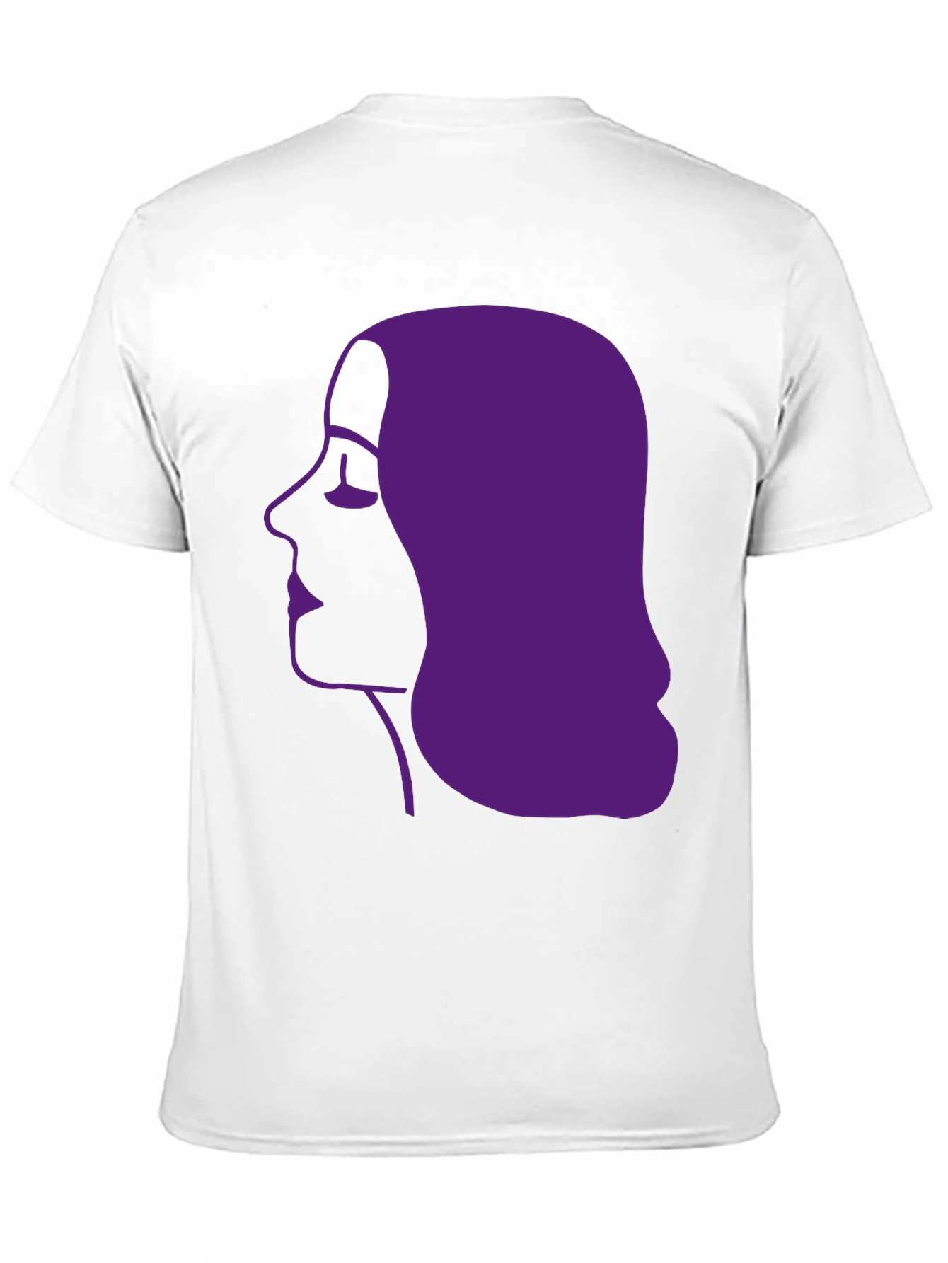 Purple Silhouette Graphic Tee - Black Cotton Casual Shirt