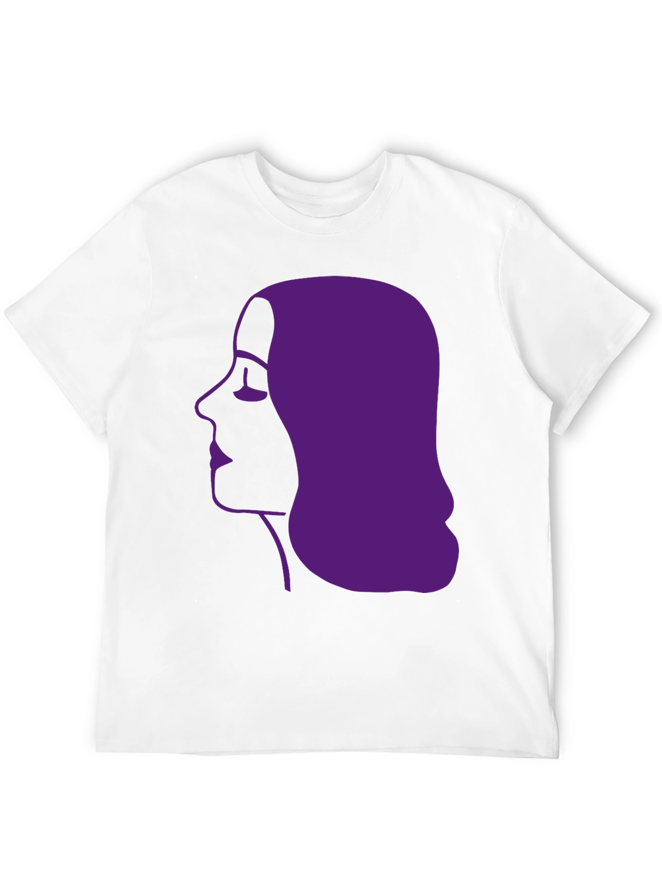 Purple Silhouette Graphic Tee - Black Cotton Casual Shirt