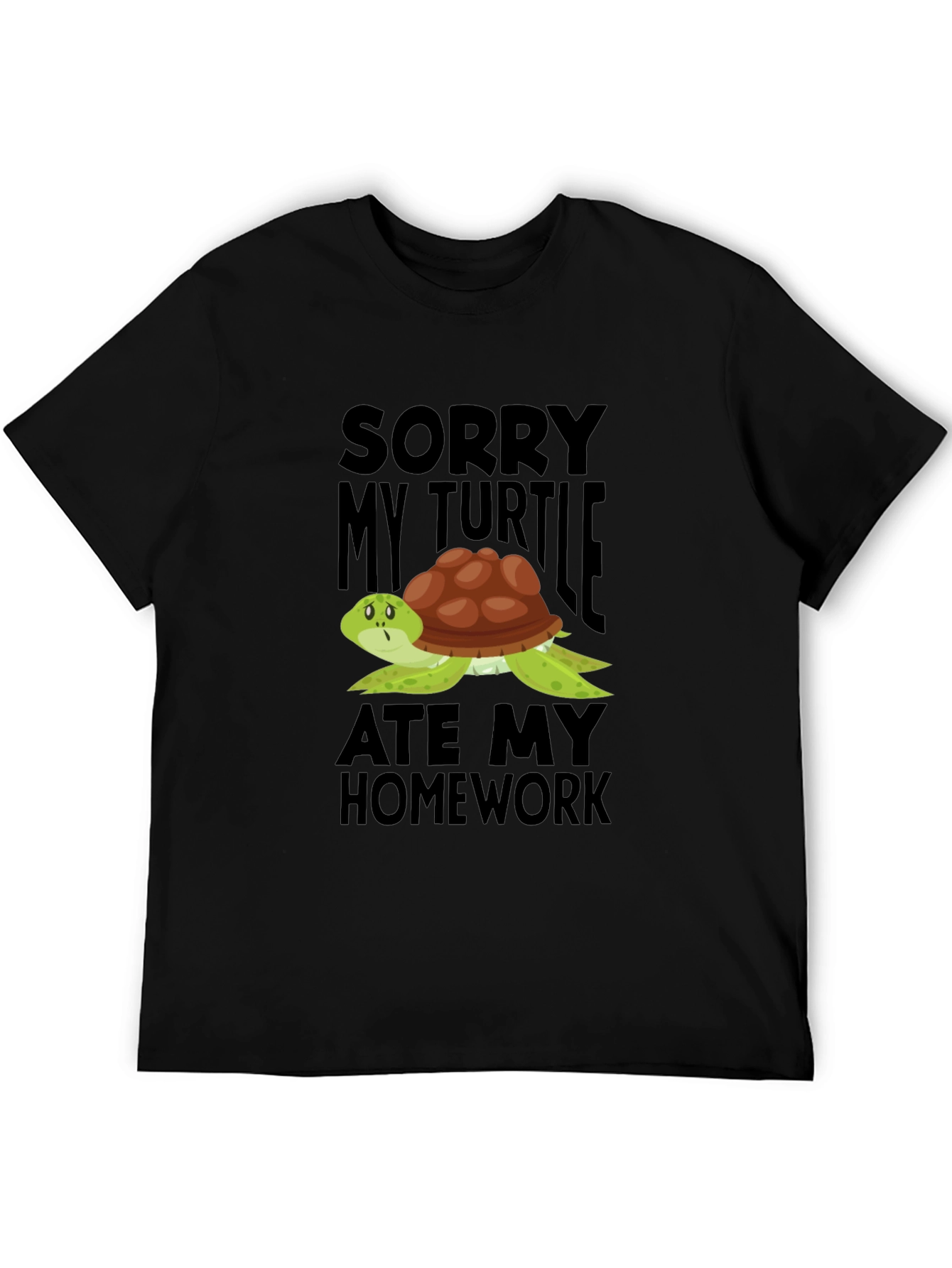 Funny Turtle Ate My Homework Graphic T-Shirt