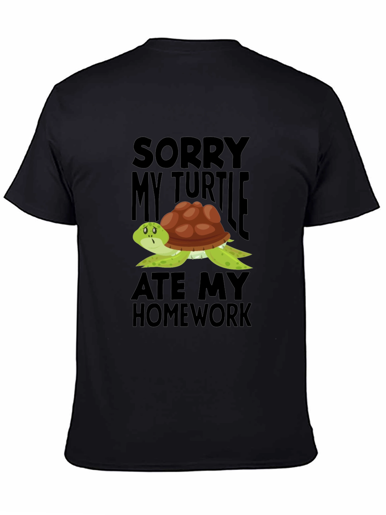 Funny Turtle Ate My Homework Graphic T-Shirt