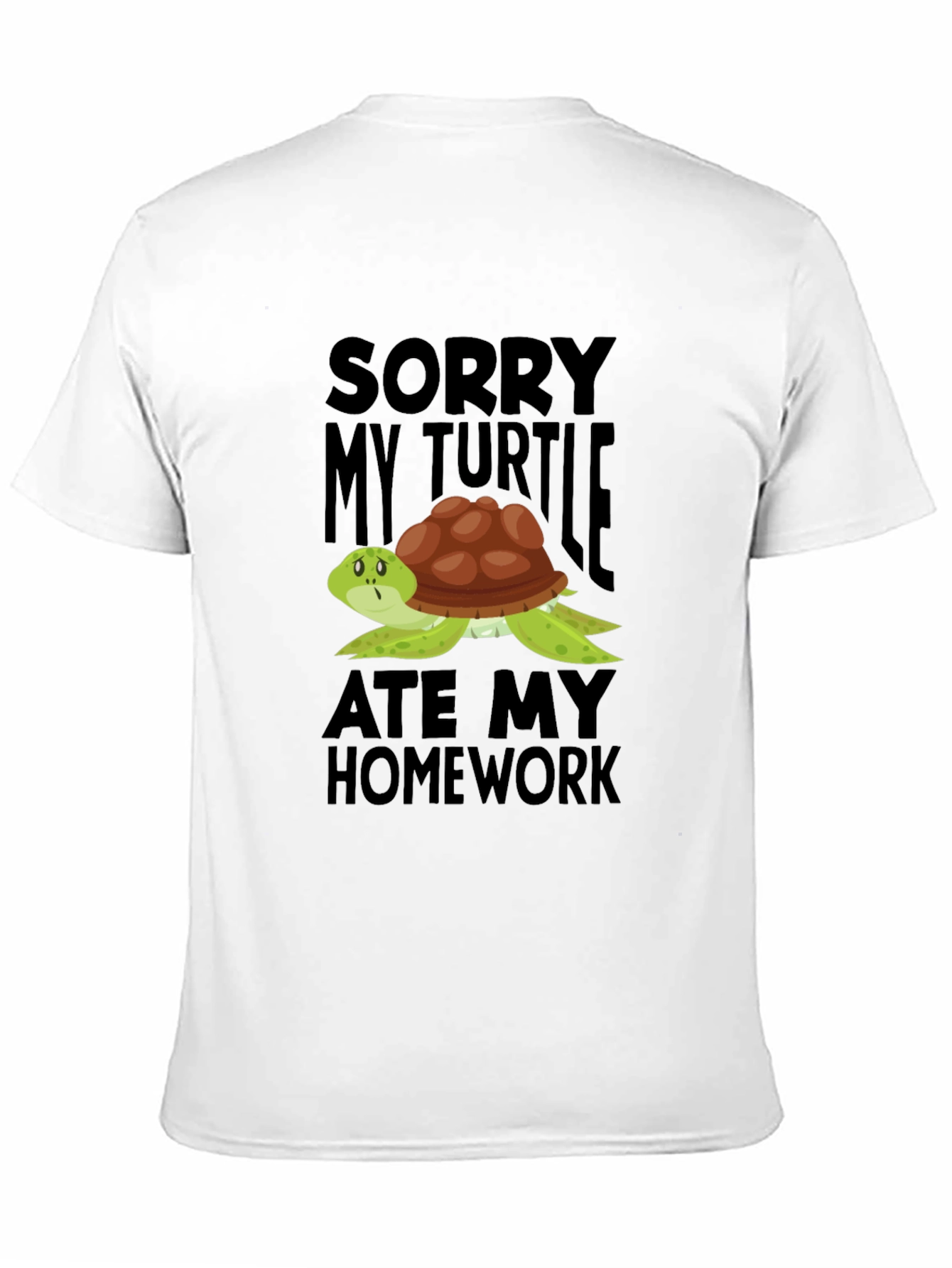 Funny Turtle Ate My Homework Graphic T-Shirt