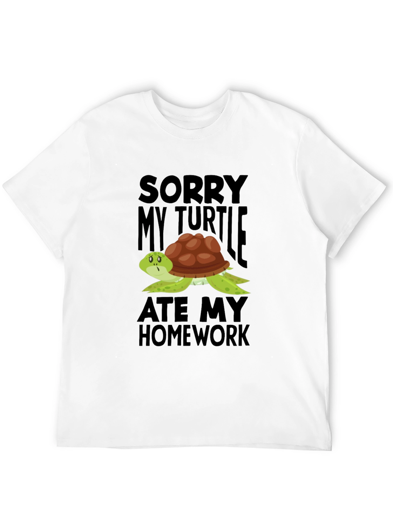 Funny Turtle Ate My Homework Graphic T-Shirt