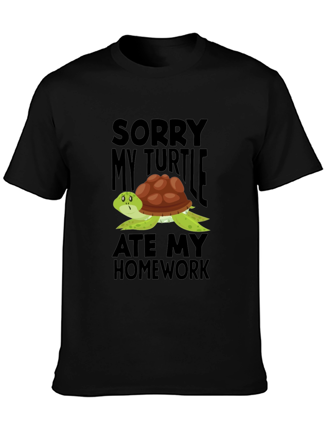 Funny Turtle Ate My Homework Graphic T-Shirt