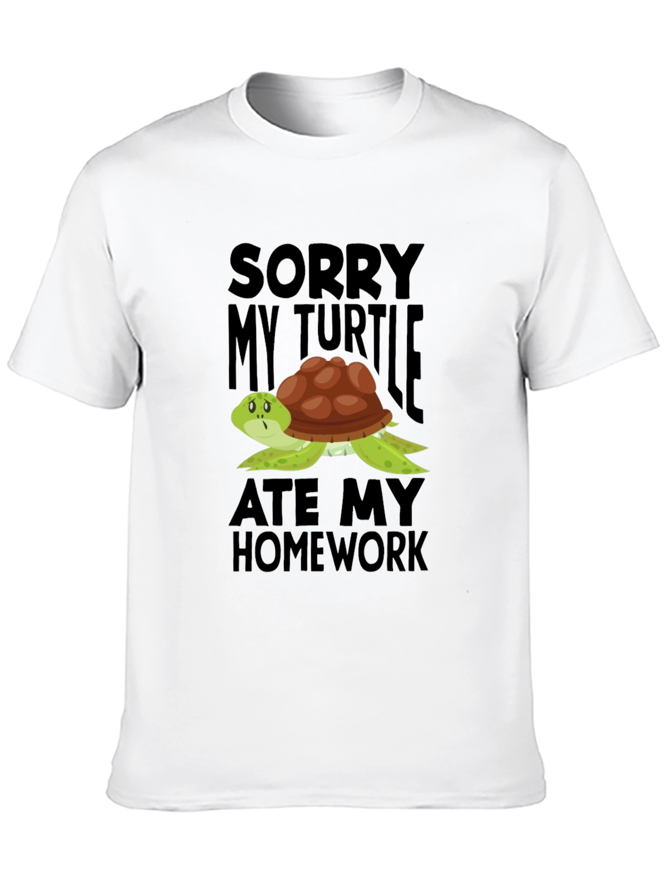 Funny Turtle Ate My Homework Graphic T-Shirt
