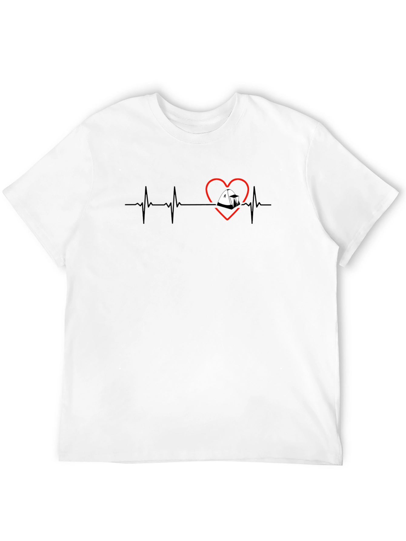 Heartbeat Sailboat Graphic Tee - Black