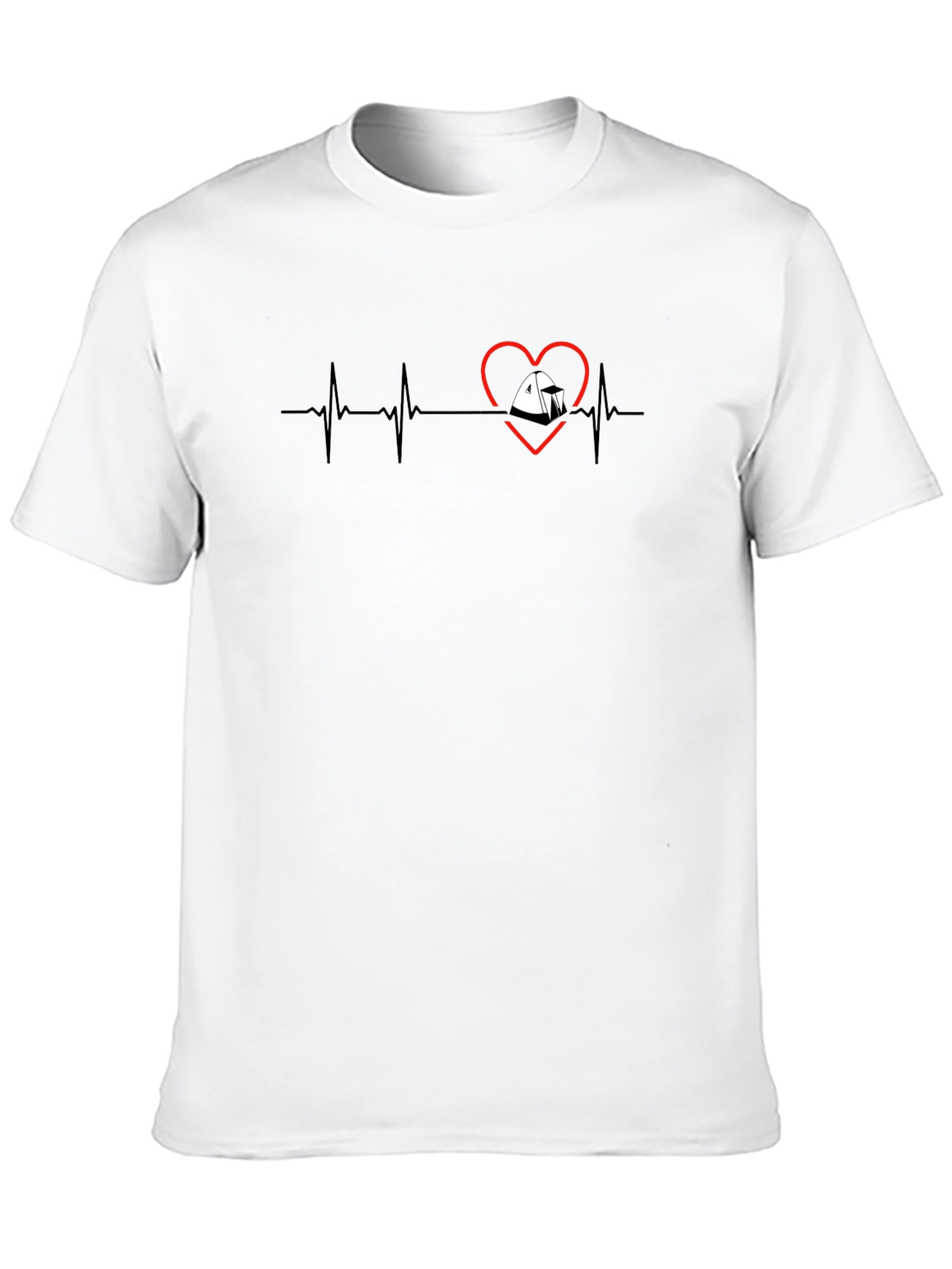 Heartbeat Sailboat Graphic Tee - Black