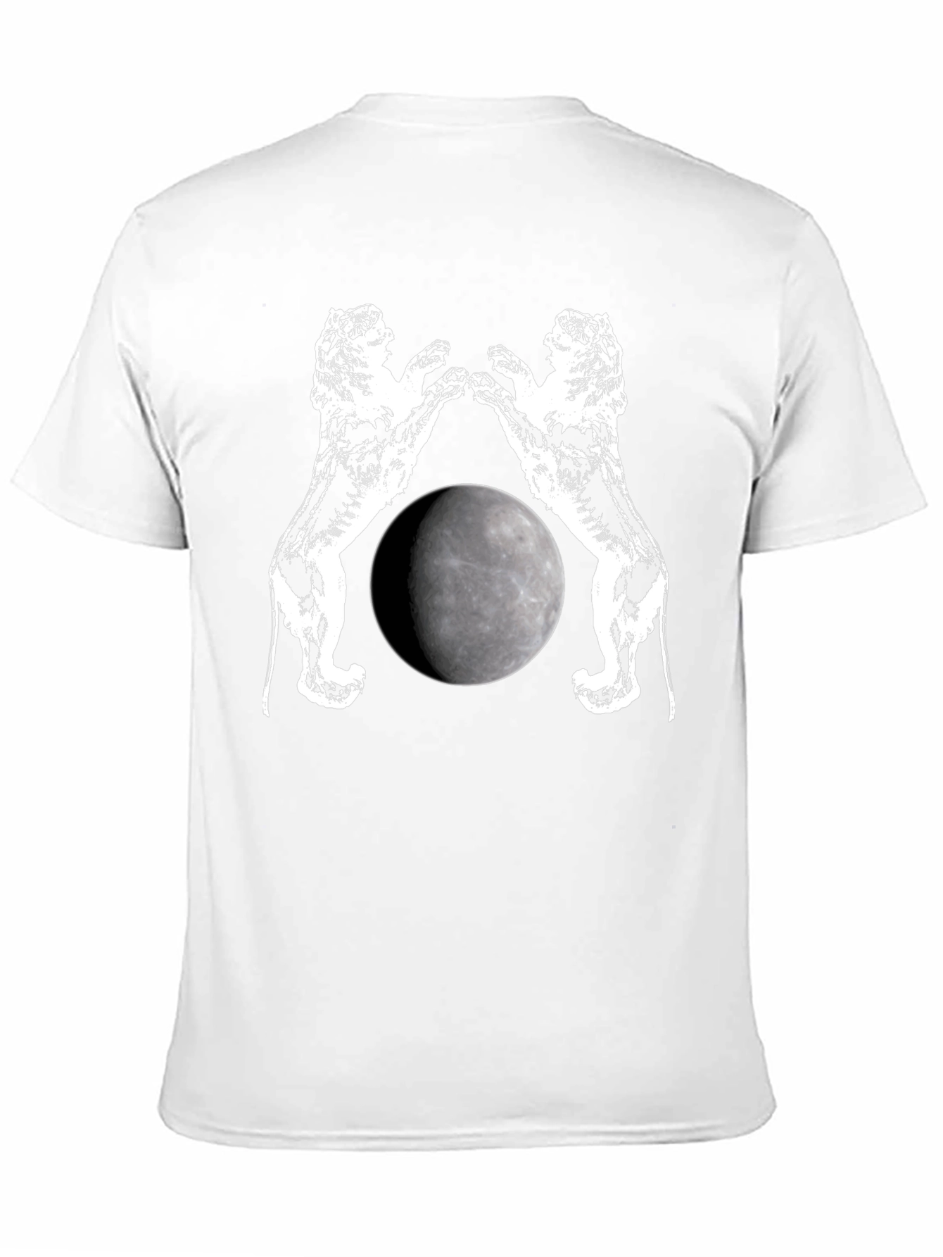 Two Lions Moon T-Shirt Graphic Black