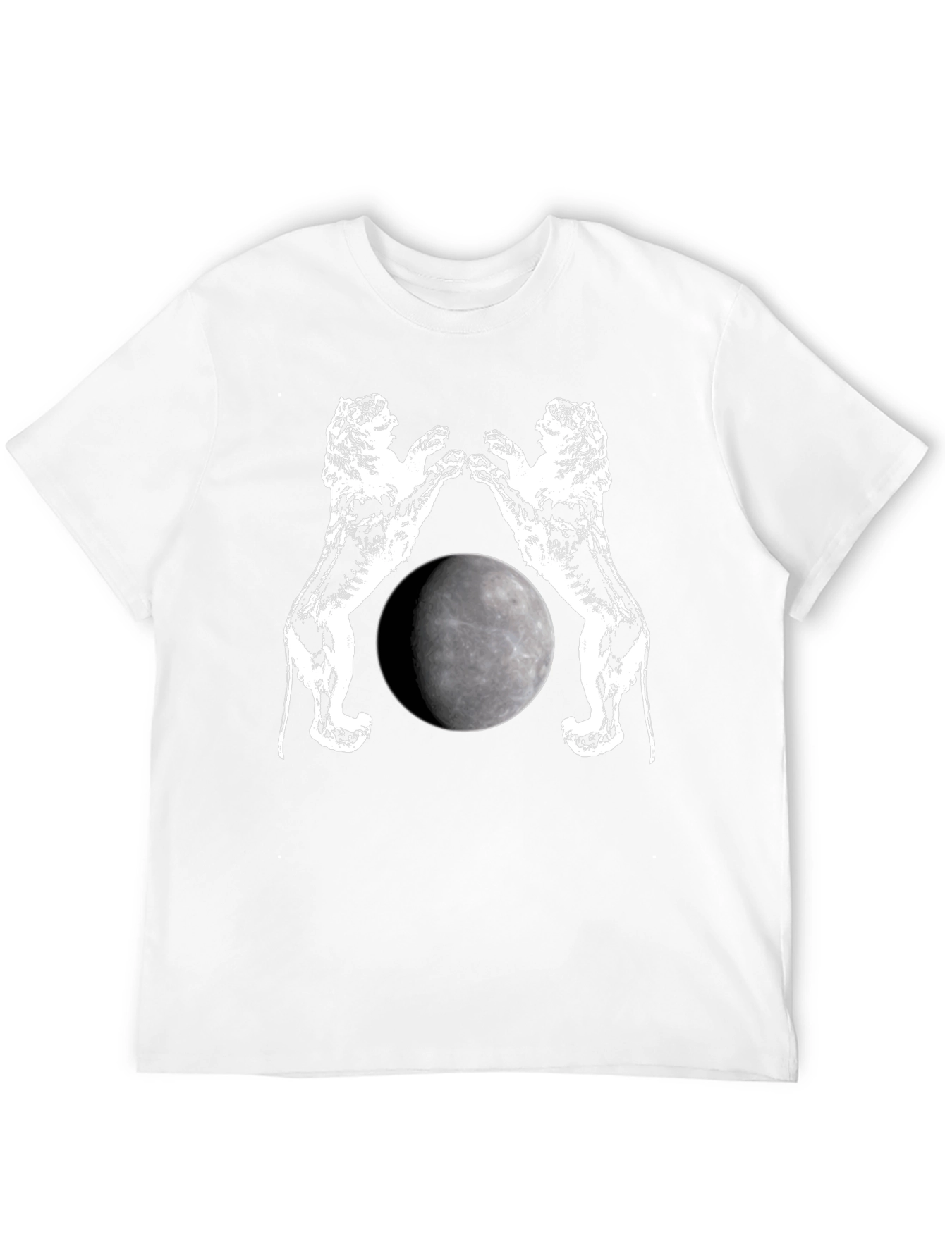Two Lions Moon T-Shirt Graphic Black